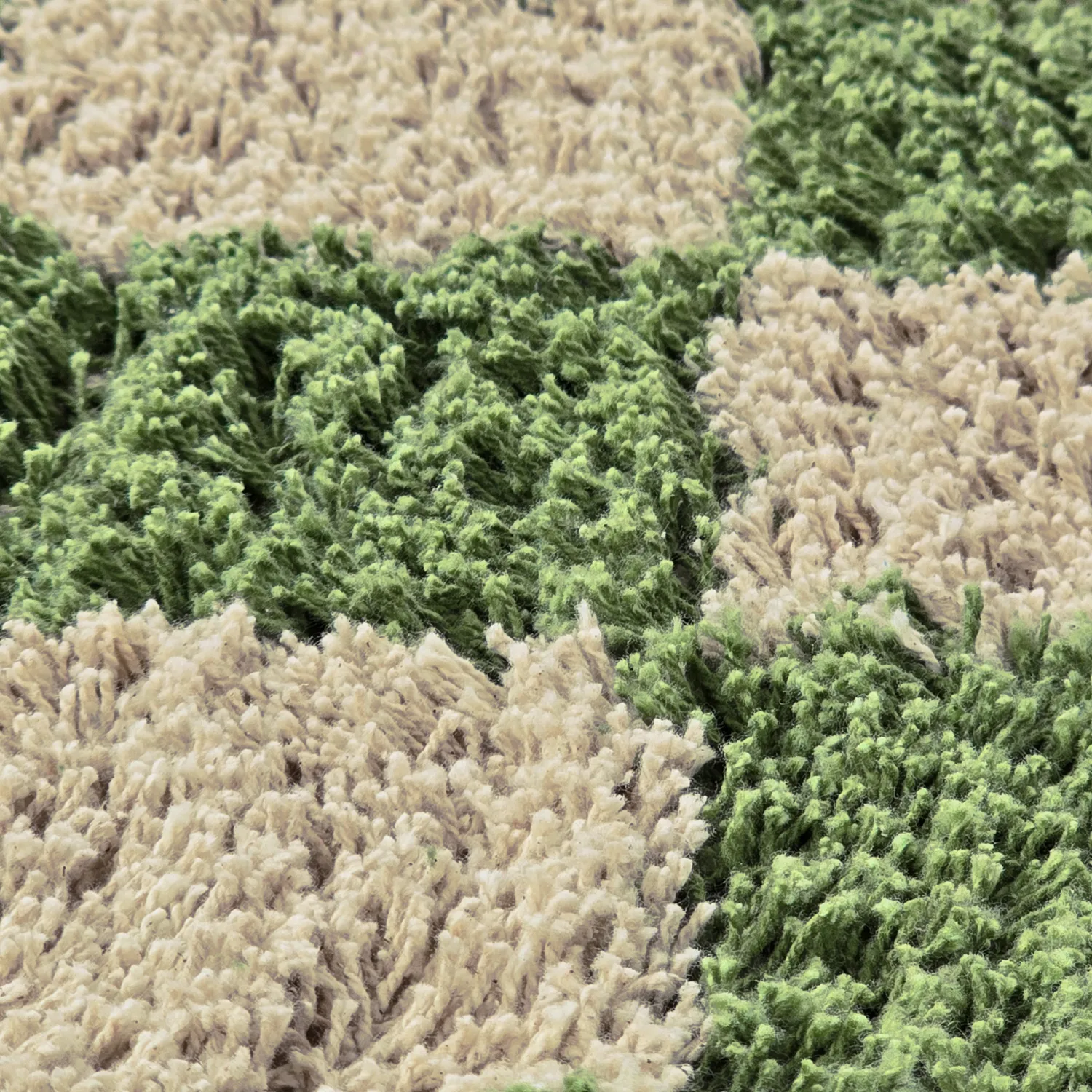 Alfombras redondeadas - Elsey Natural Cotton Shaggy (verde/beige)