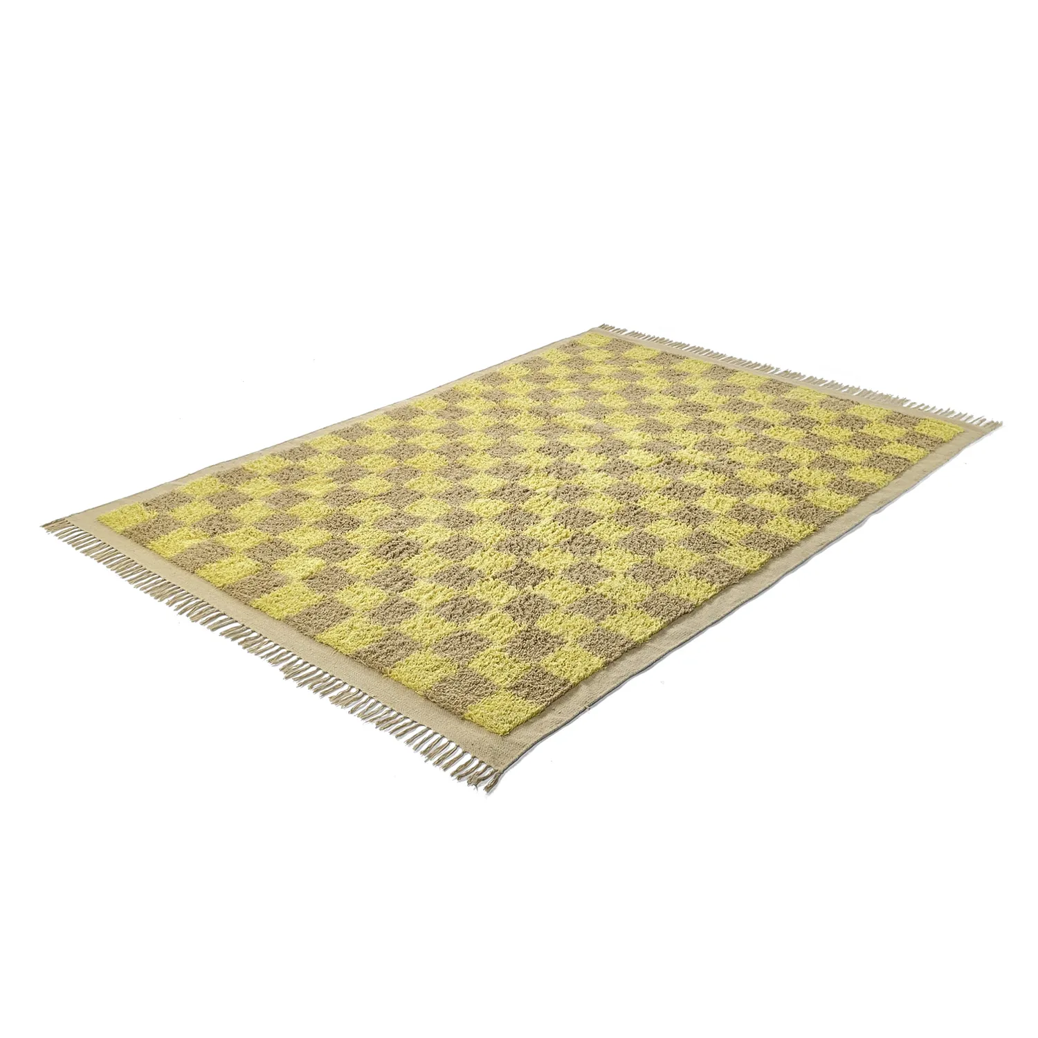 Alfombras de pelo largo - Elsey Natural Cotton Shaggy (amarillo/beige)