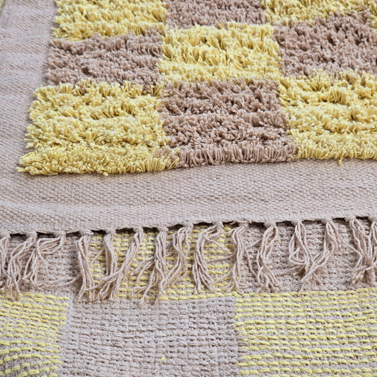 Alfombras de pelo largo - Elsey Natural Cotton Shaggy (amarillo/beige)