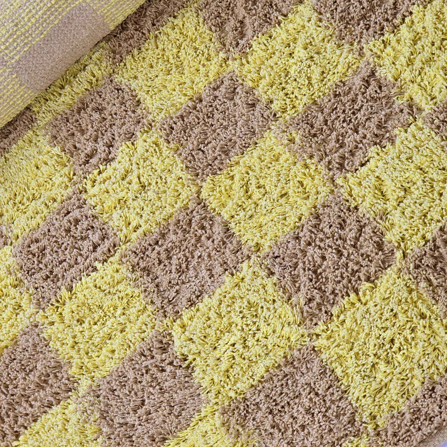 Alfombras redondeadas - Elsey Natural Cotton Shaggy (amarillo/beige)