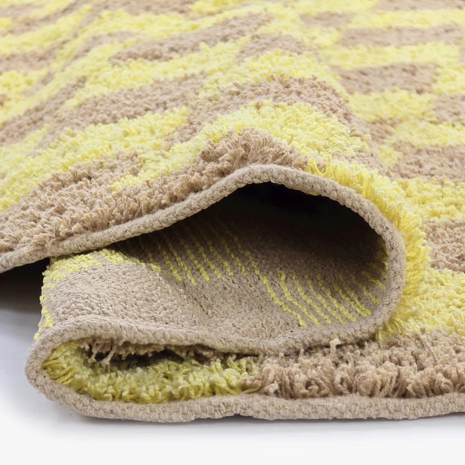 Alfombras redondeadas - Elsey Natural Cotton Shaggy (amarillo/beige)