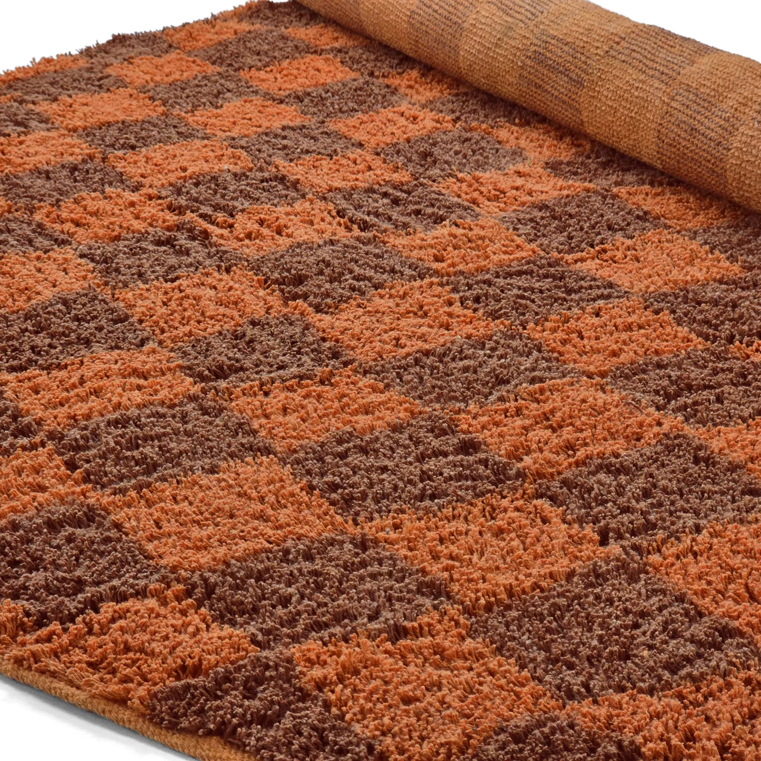 Alfombras redondeadas - Elsey Natural Cotton Shaggy (naranja/rojo)