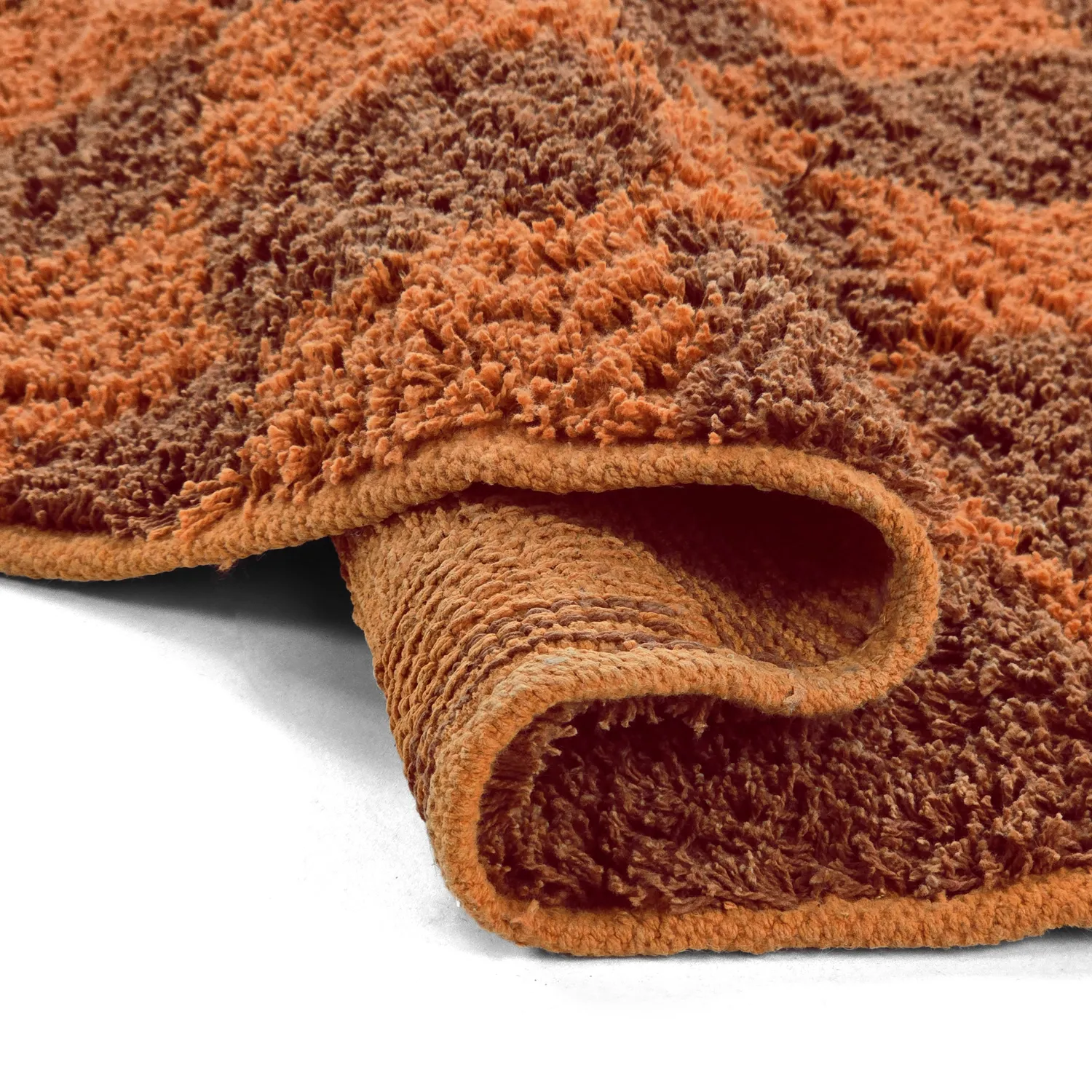 Alfombras redondeadas - Elsey Natural Cotton Shaggy (naranja/rojo)