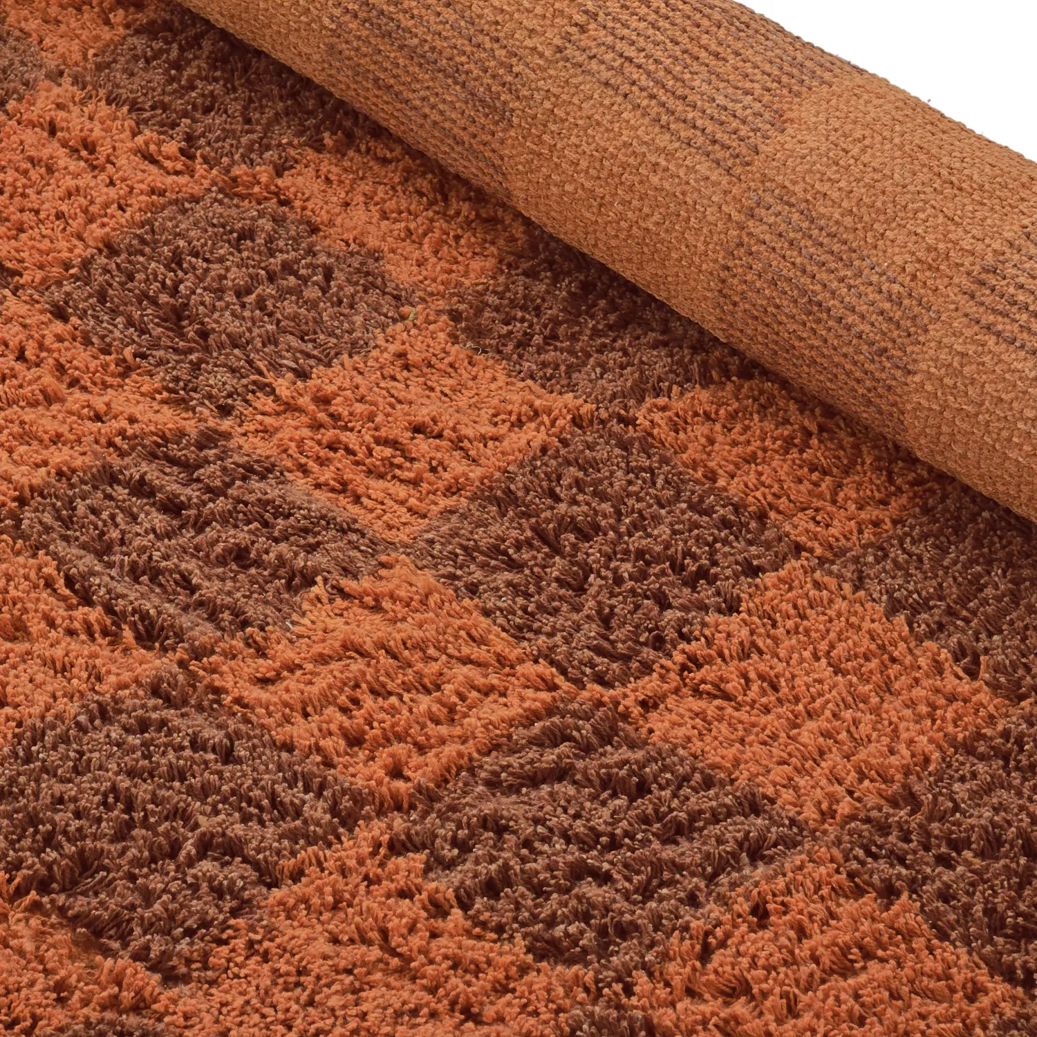 Alfombras redondeadas - Elsey Natural Cotton Shaggy (naranja/rojo)