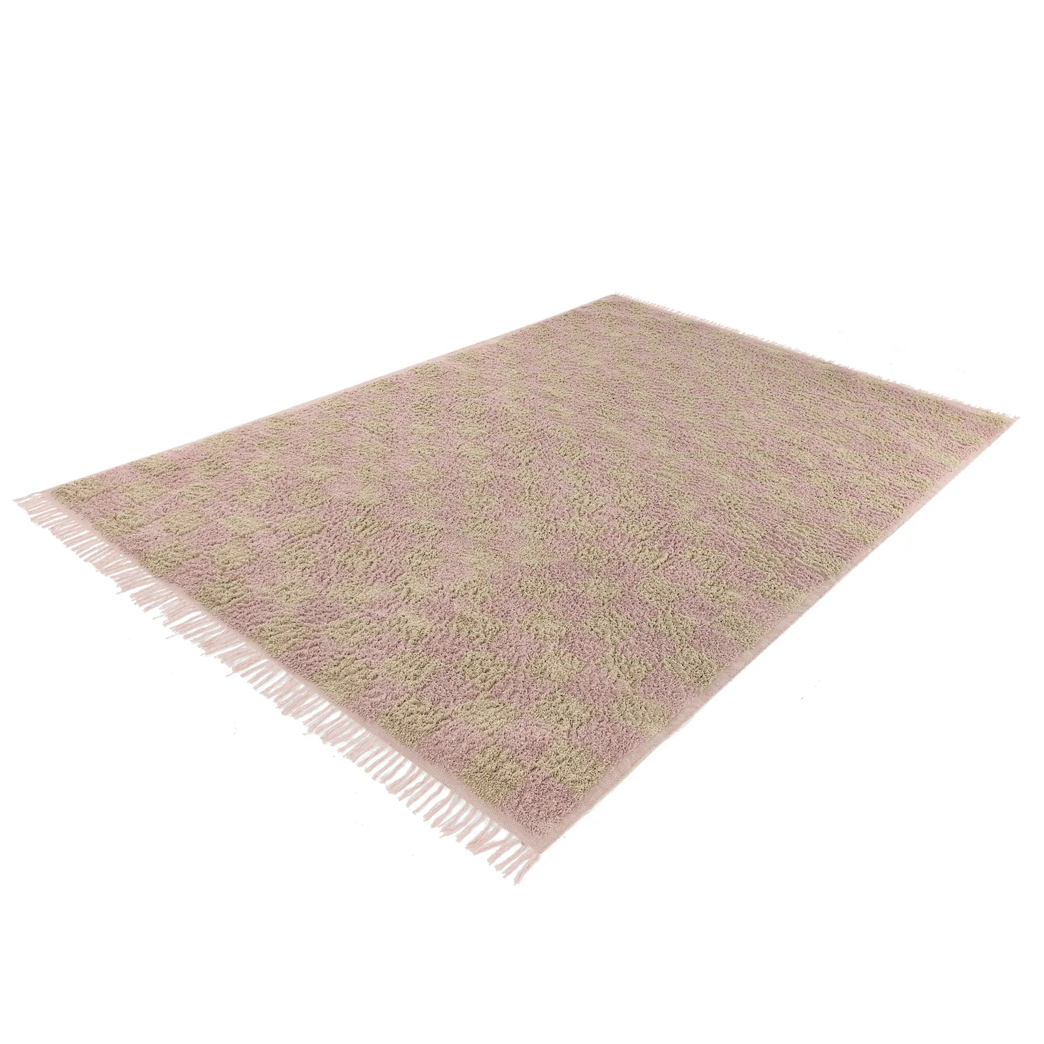 Alfombras de pelo largo - Elsey Natural Cotton Shaggy (rosa/naranja)