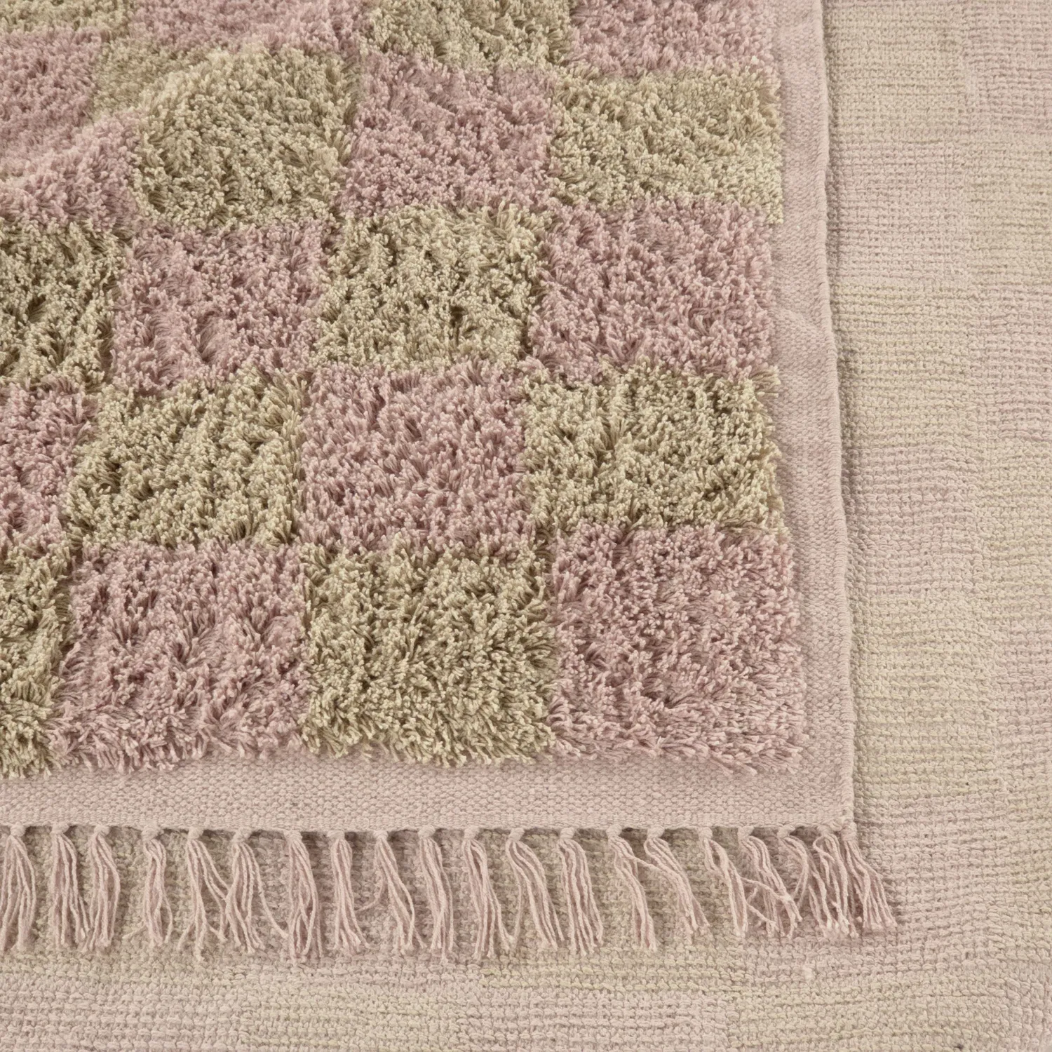 Alfombras de pelo largo - Elsey Natural Cotton Shaggy (rosa/naranja)