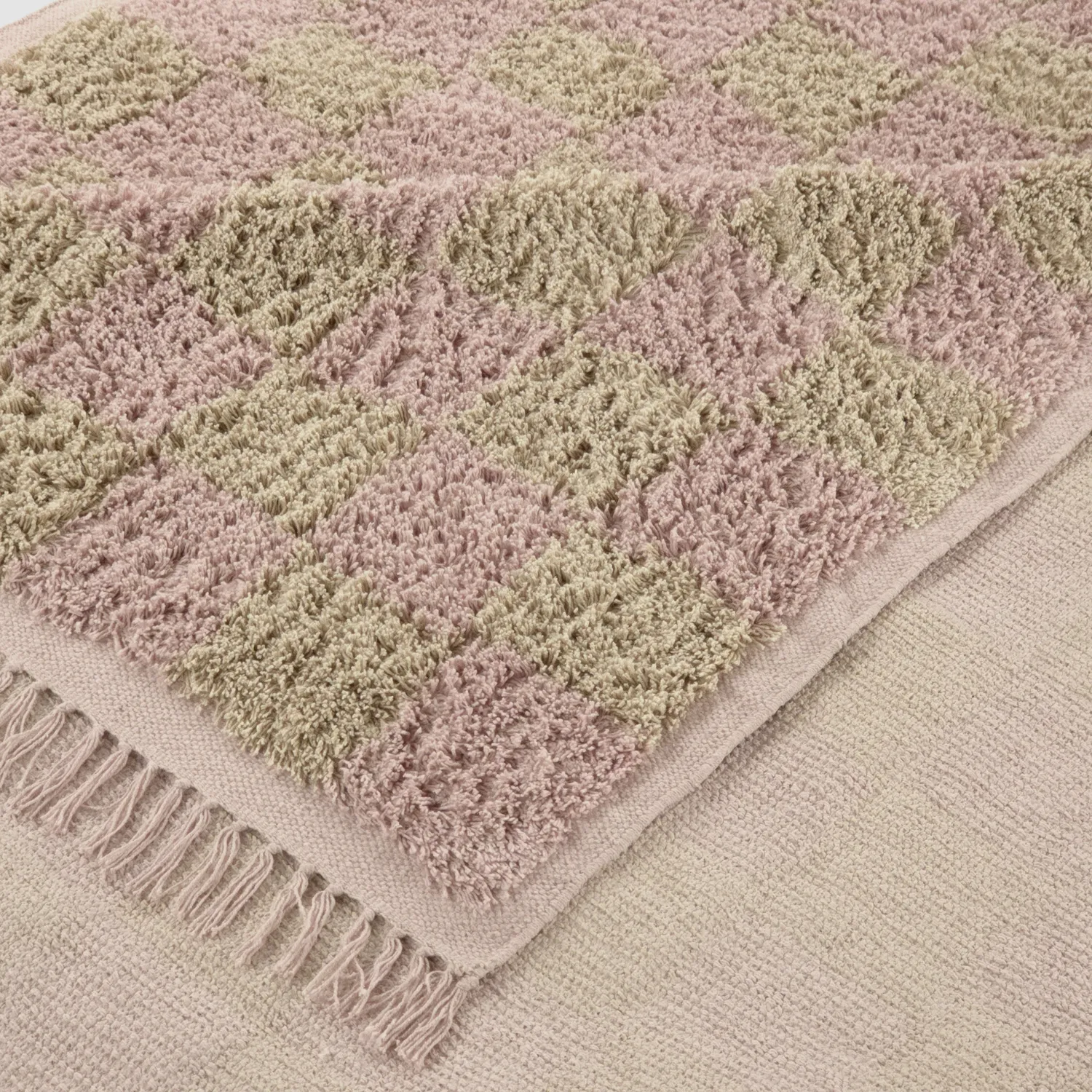 Alfombras de pelo largo - Elsey Natural Cotton Shaggy (rosa/naranja)