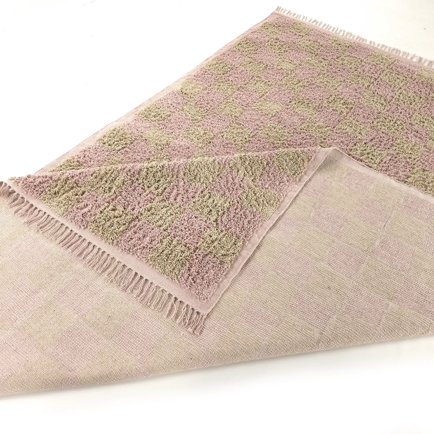 Alfombras de pelo largo - Elsey Natural Cotton Shaggy (rosa/naranja)