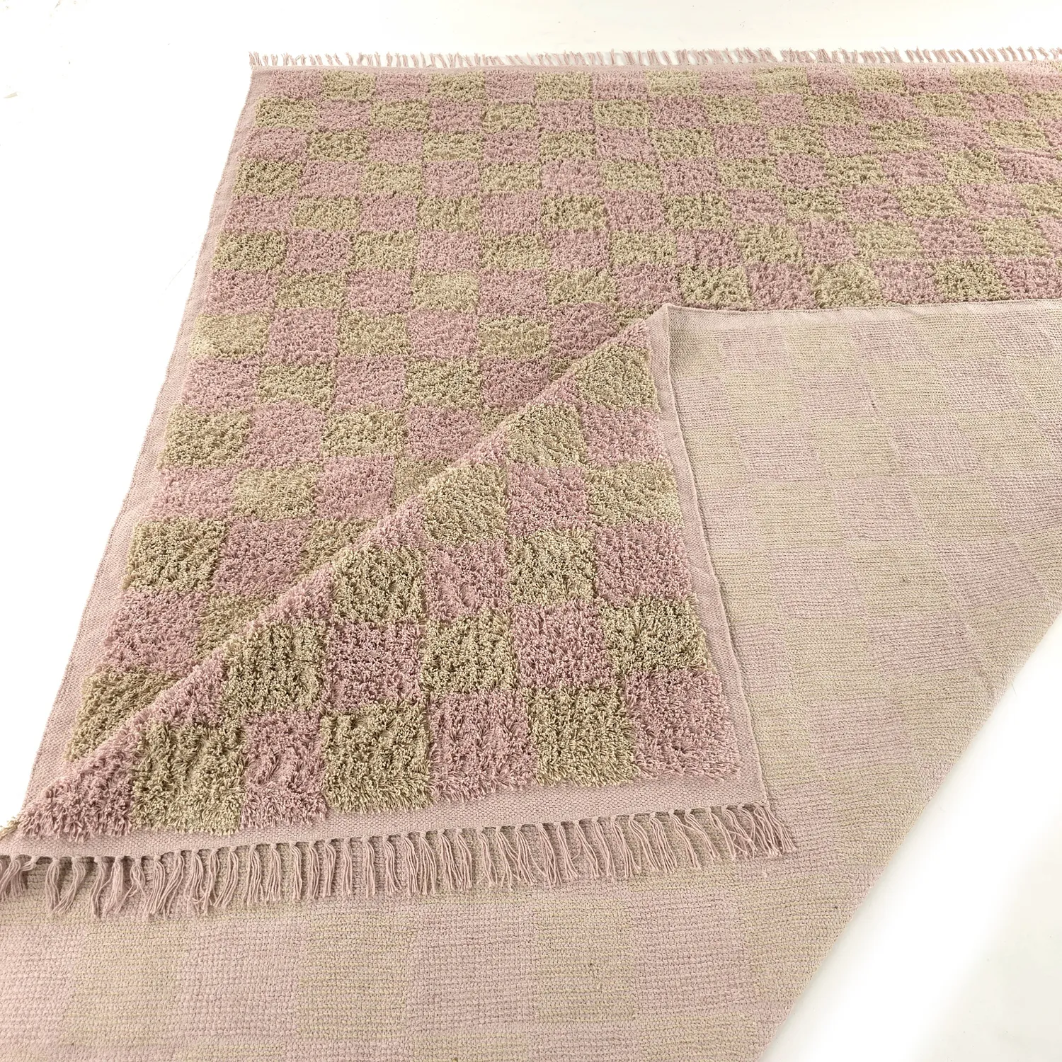 Alfombras de pelo largo - Elsey Natural Cotton Shaggy (rosa/naranja)