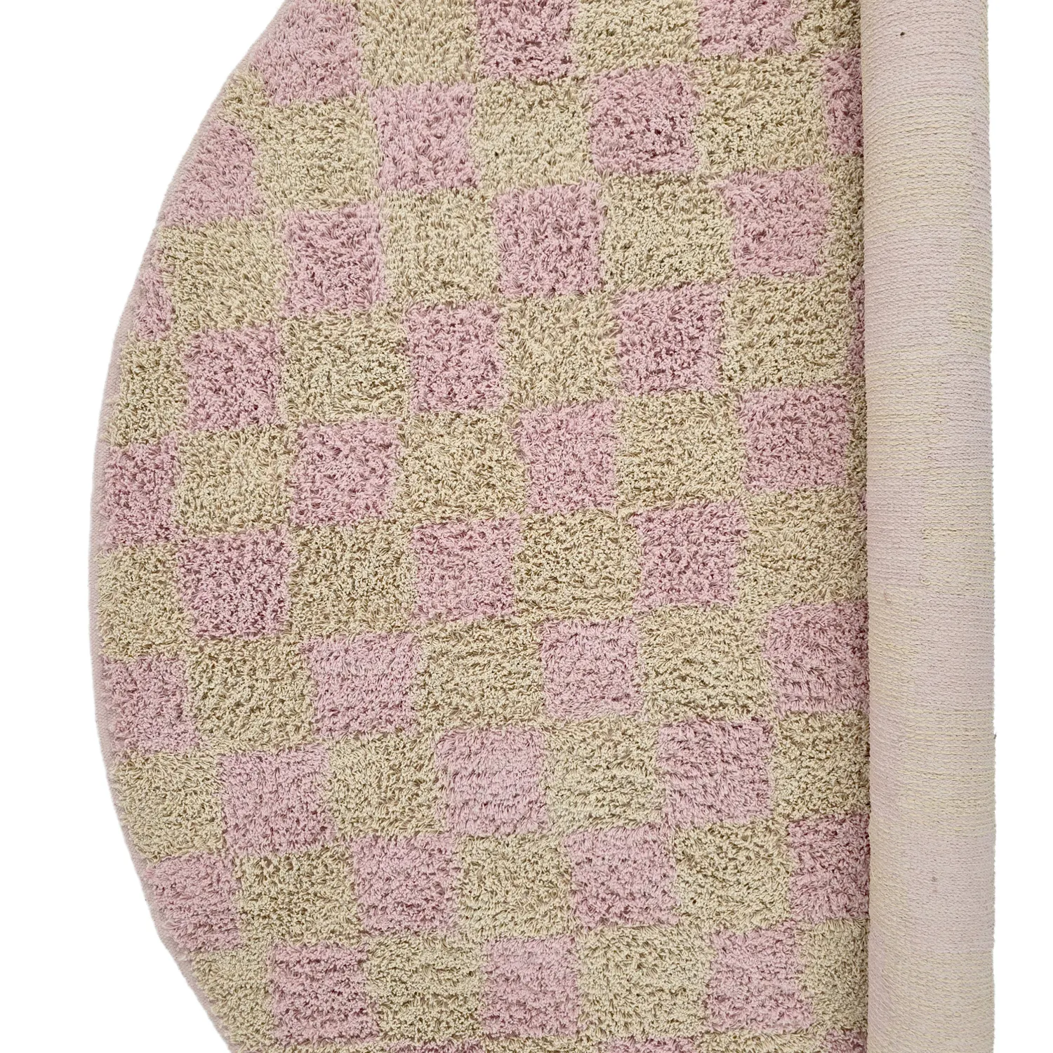 Alfombras redondeadas - Elsey Natural Cotton Shaggy (rosa/naranja)