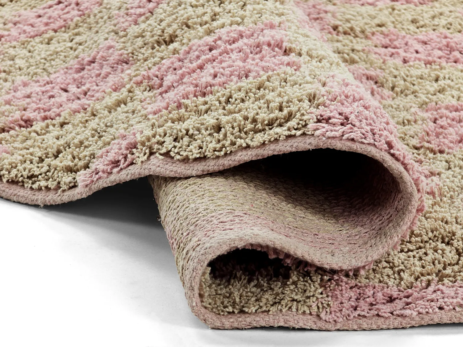 Alfombras redondeadas - Elsey Natural Cotton Shaggy (rosa/naranja)