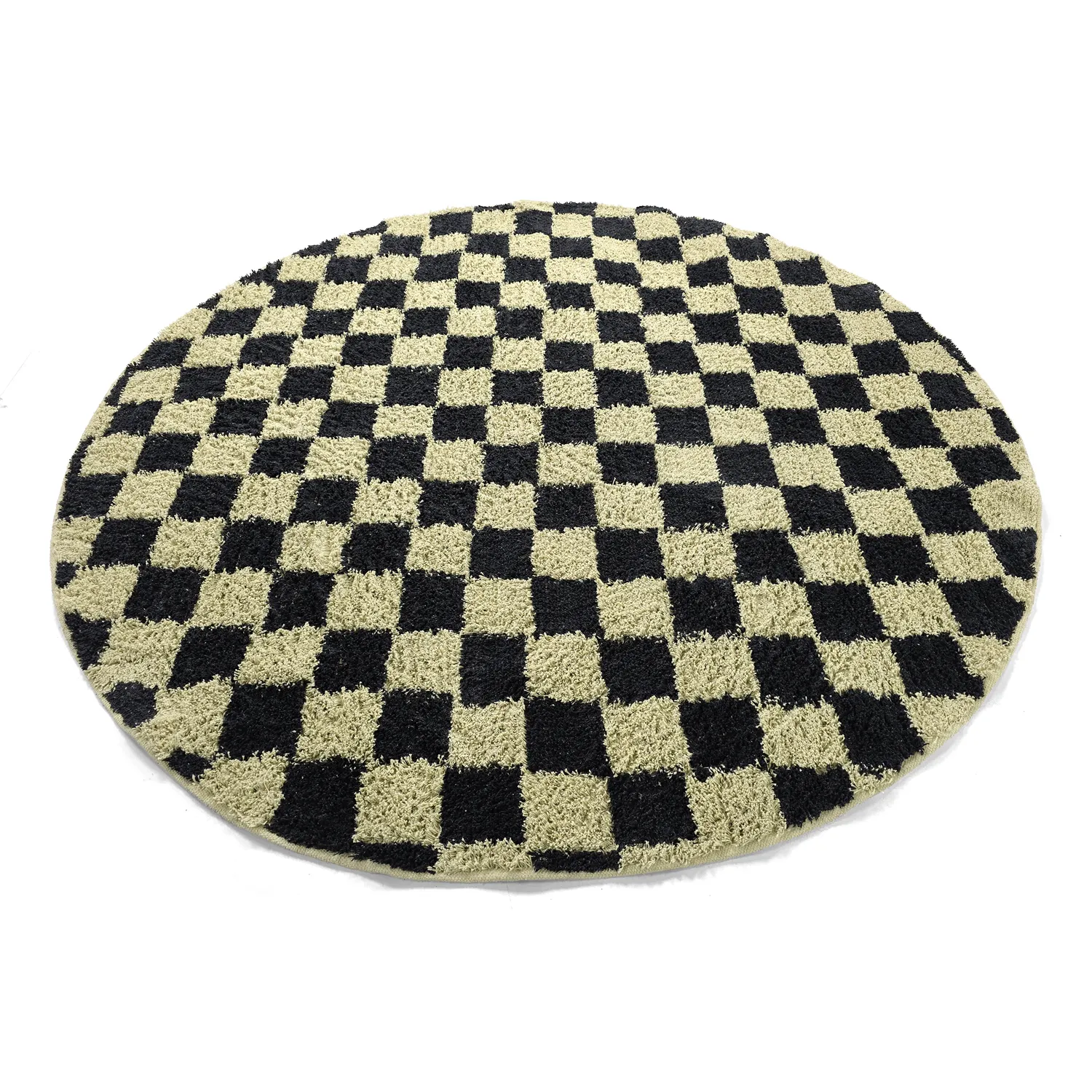 Alfombras redondeadas - Elsey Natural Cotton Shaggy (negro/beige)