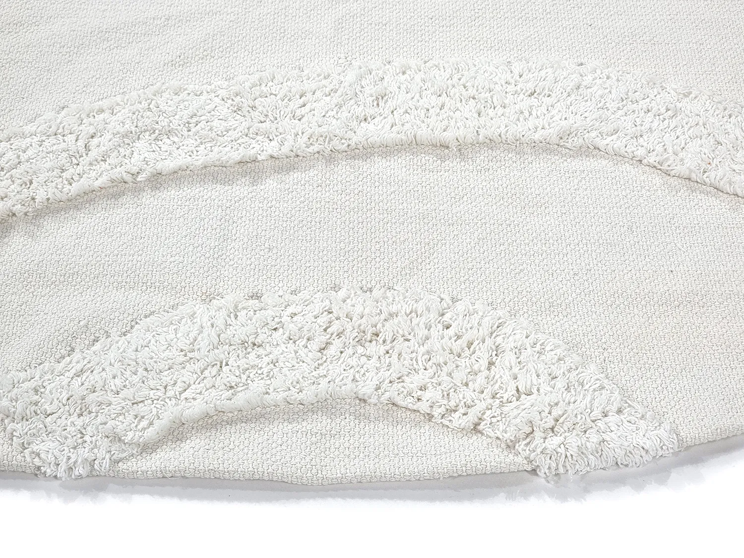 Alfombras redondeadas - Emilia Natural Cotton Shaggy (offwhite)