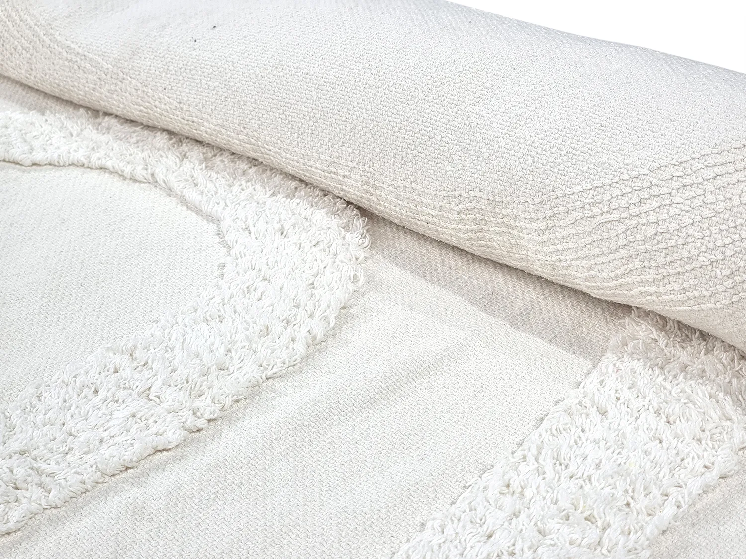 Alfombras redondeadas - Emilia Natural Cotton Shaggy (offwhite)