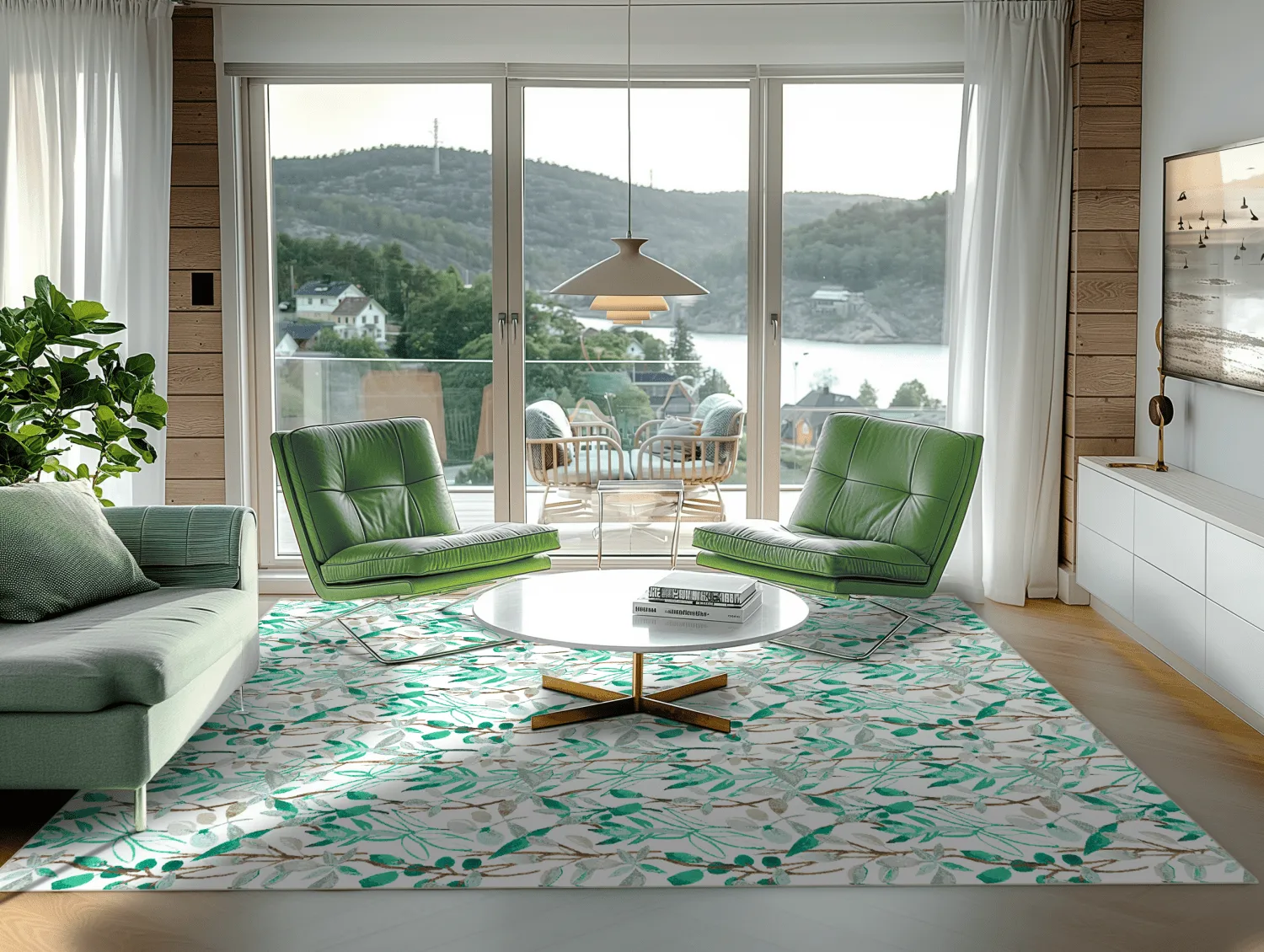 Alfombra Wilton - Evelina (verde/multicolor)