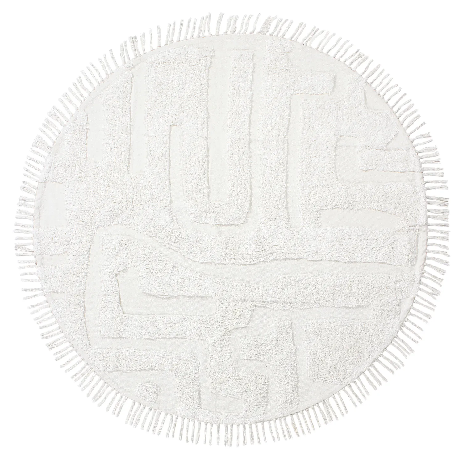 Alfombras redondeadas - Fallon Natural Cotton Shaggy (offwhite)