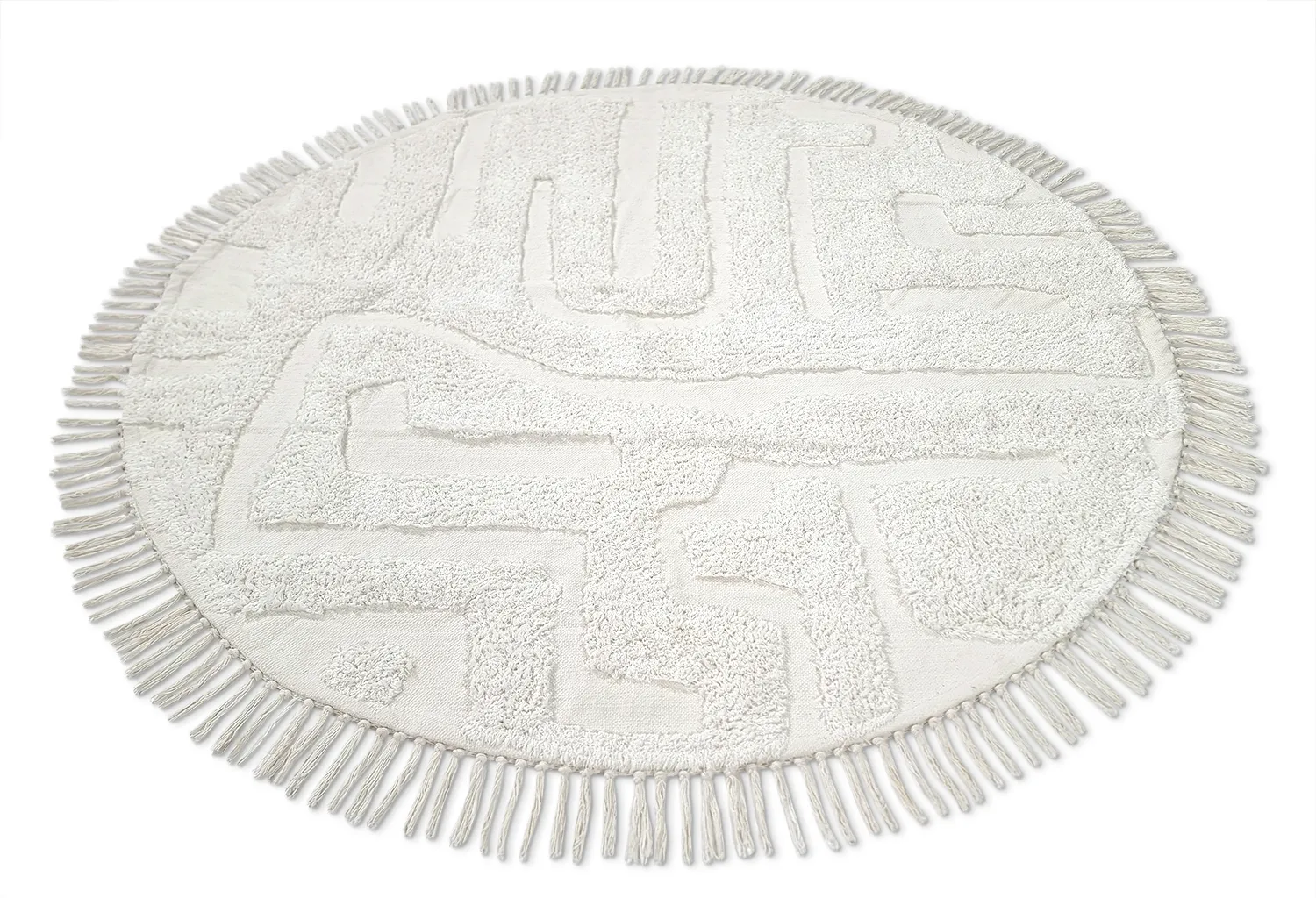 Alfombras redondeadas - Fallon Natural Cotton Shaggy (offwhite)
