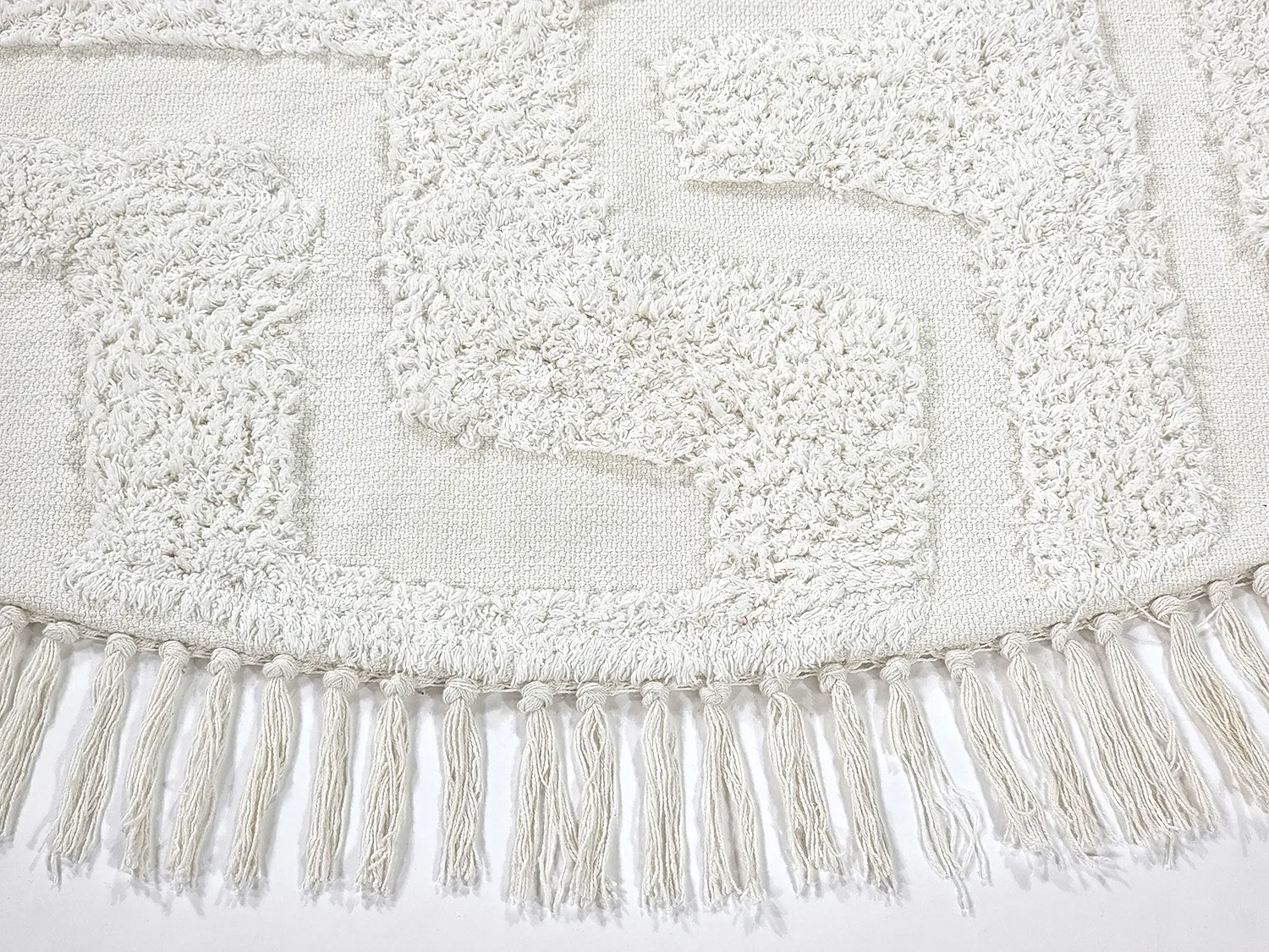 Alfombras redondeadas - Fallon Natural Cotton Shaggy (offwhite)