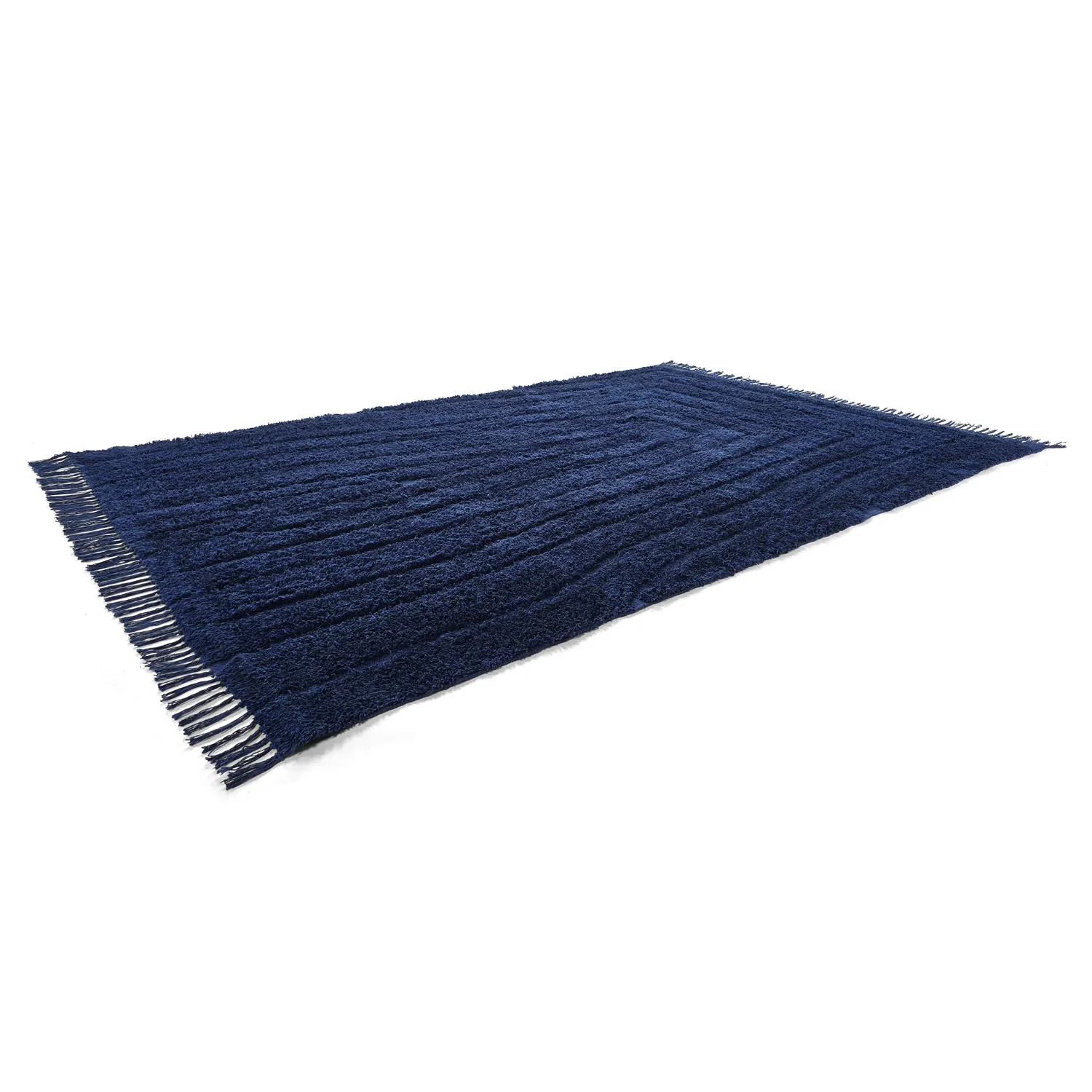 Alfombras de pelo largo - Farley Natural Cotton Shaggy (azul)