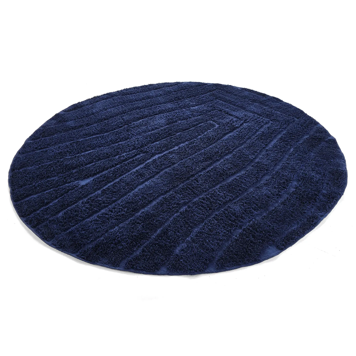 Alfombras redondeadas - Farley Natural Cotton Shaggy (azul)