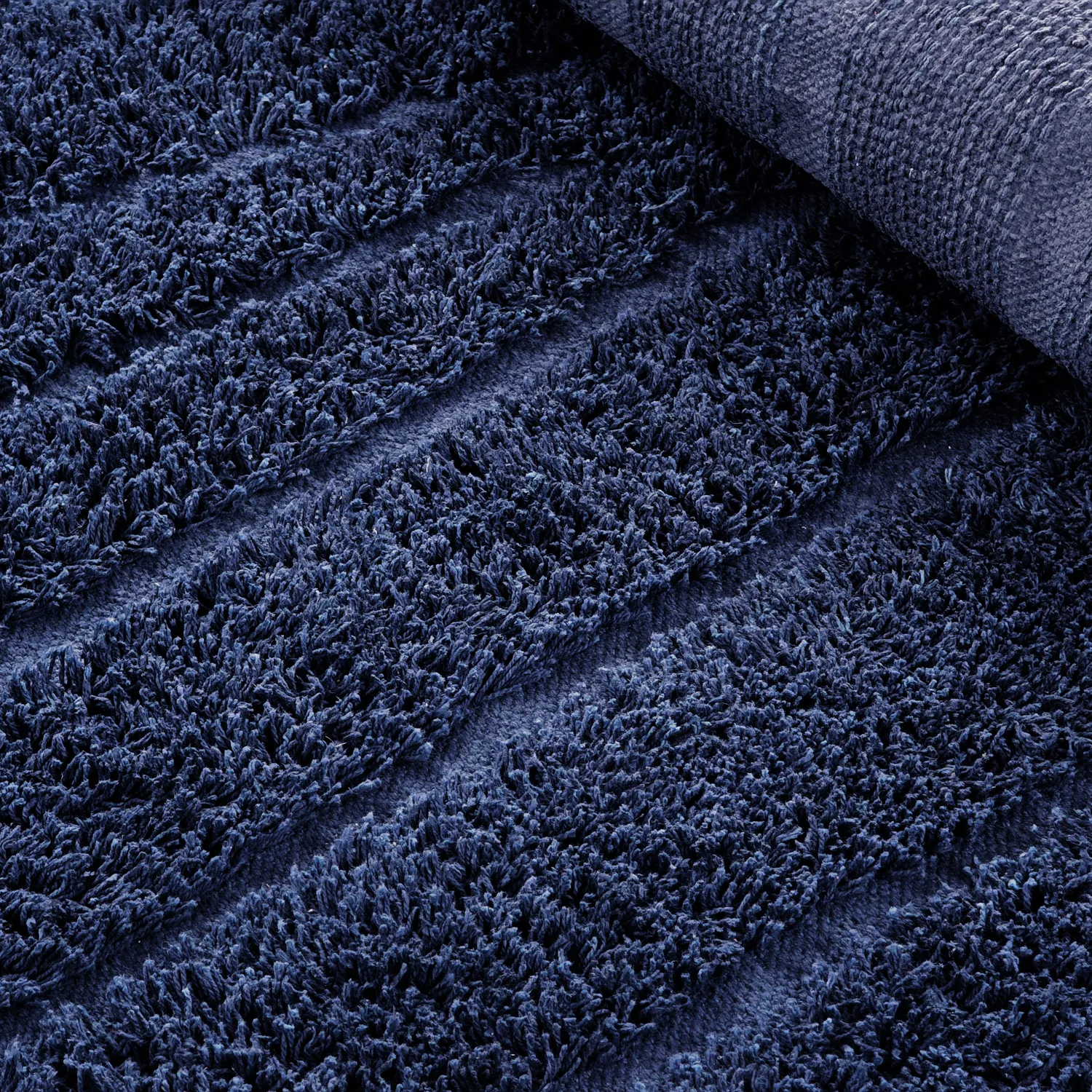 Alfombras redondeadas - Farley Natural Cotton Shaggy (azul)