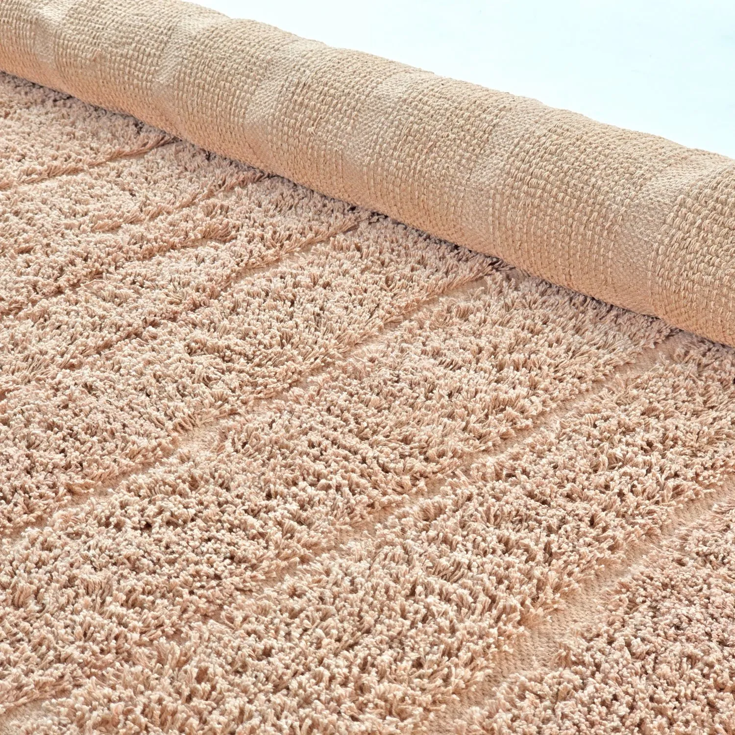 Alfombras redondeadas - Farley Natural Cotton Shaggy (rosa)