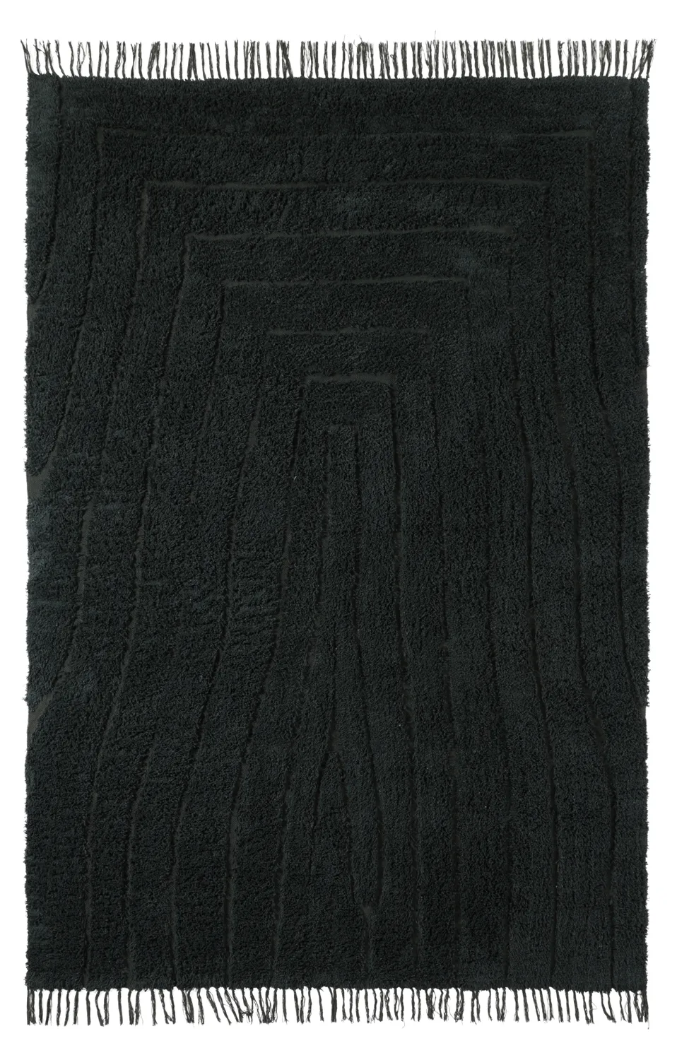 Alfombras de pelo largo - Farley Natural Cotton Shaggy (negro)