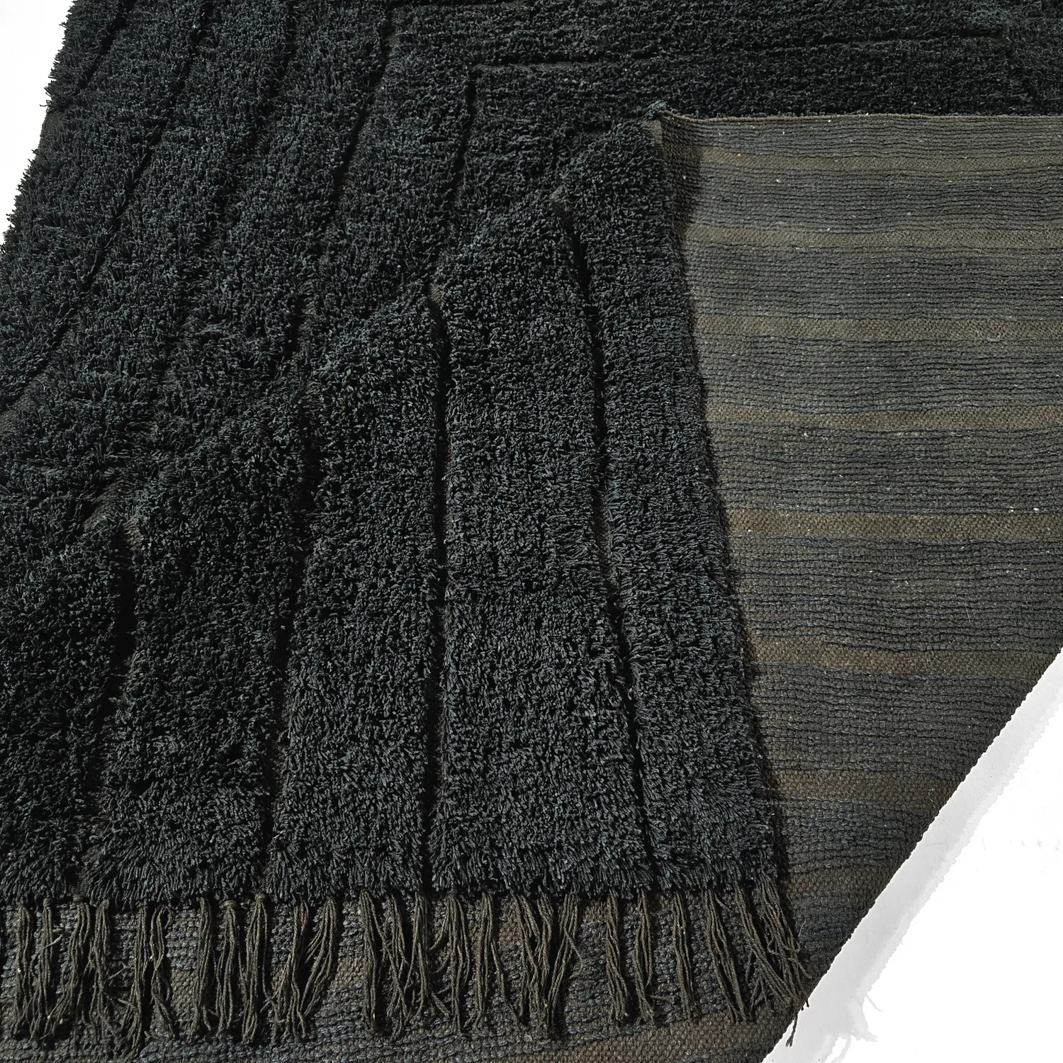 Alfombras de pelo largo - Farley Natural Cotton Shaggy (negro)