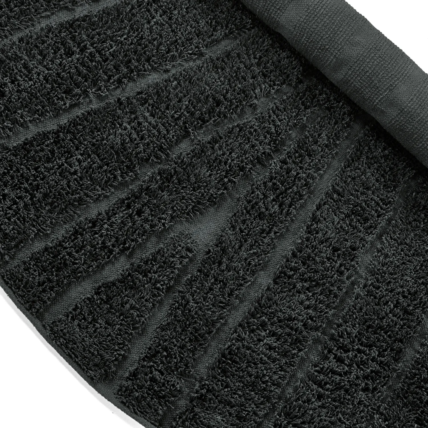 Alfombras redondeadas - Farley Natural Cotton Shaggy (negro)