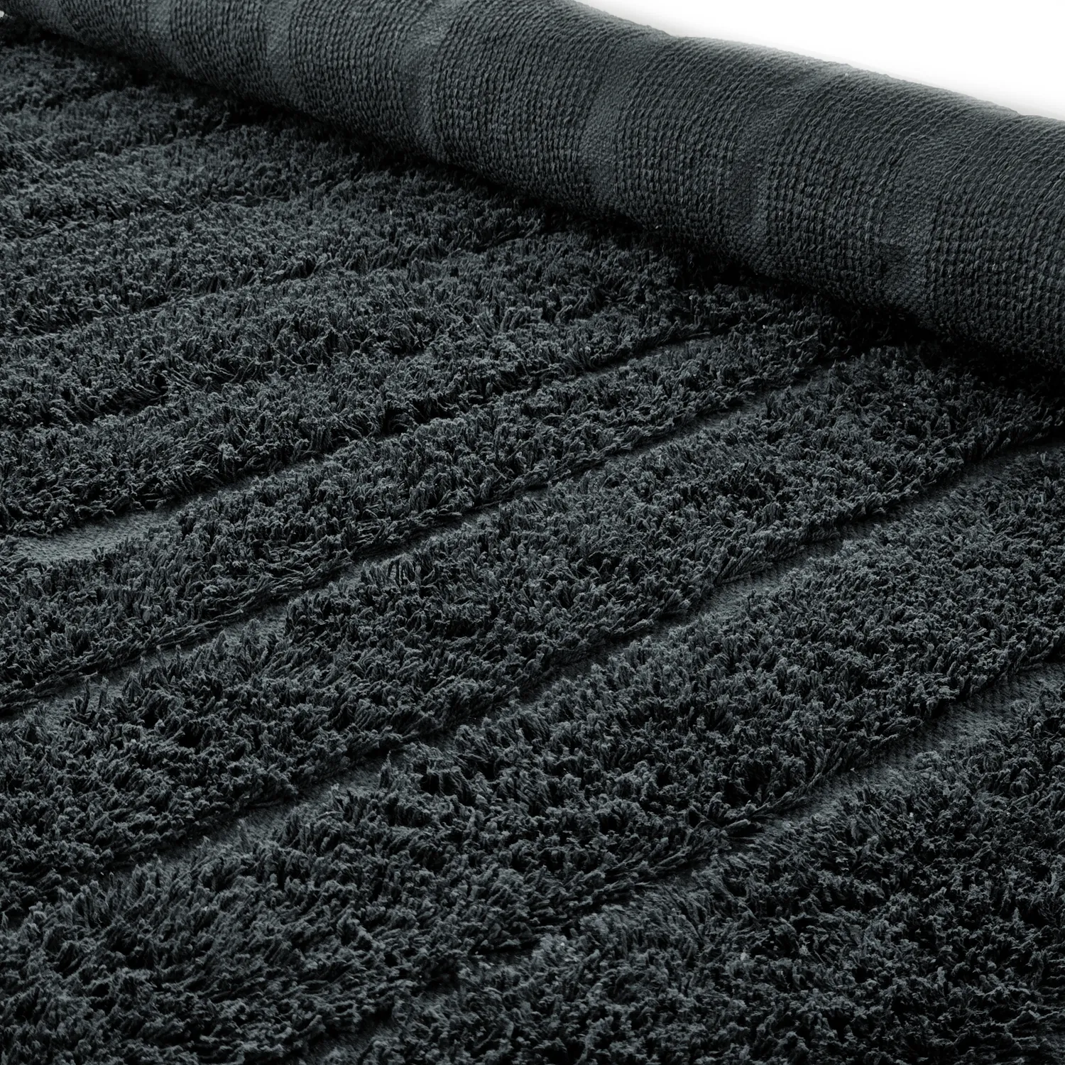 Alfombras redondeadas - Farley Natural Cotton Shaggy (negro)