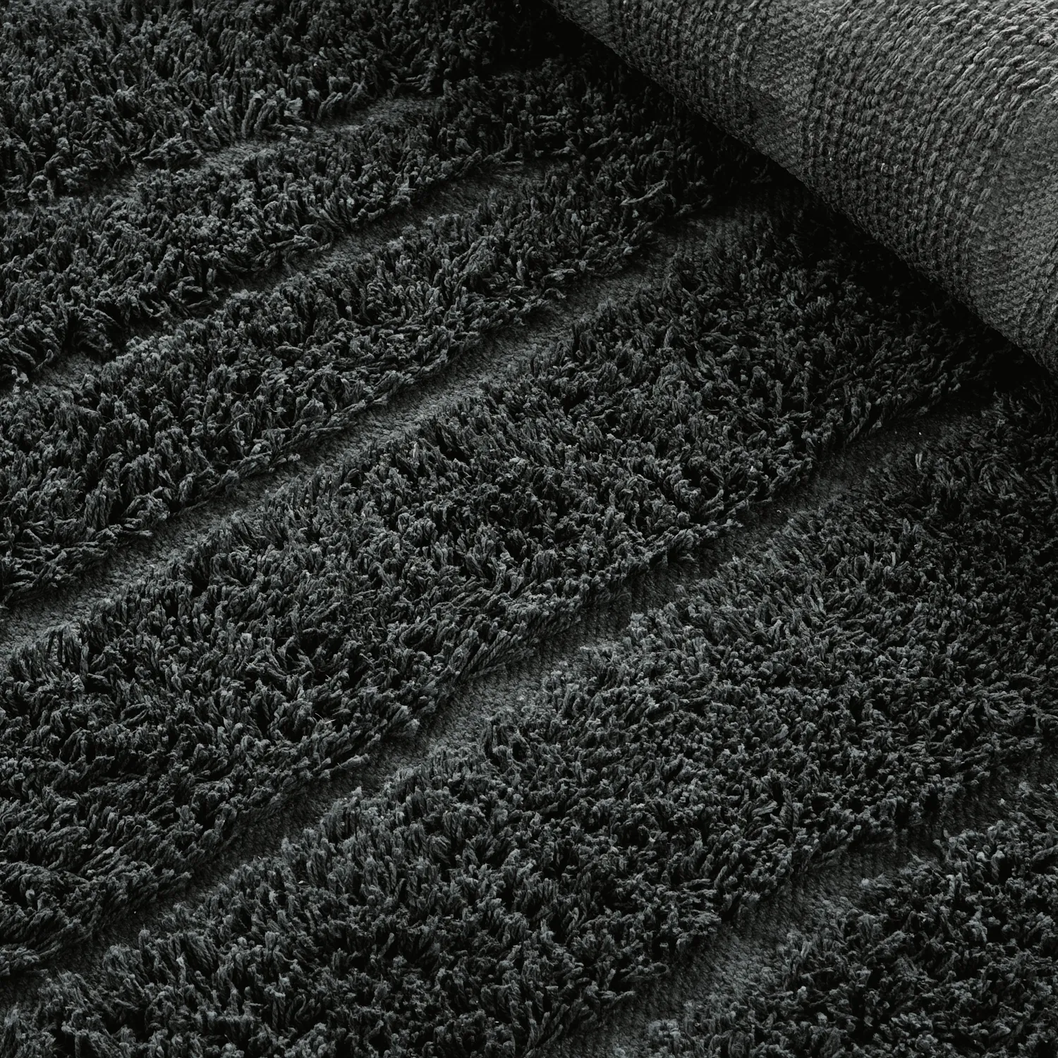 Alfombras redondeadas - Farley Natural Cotton Shaggy (negro)
