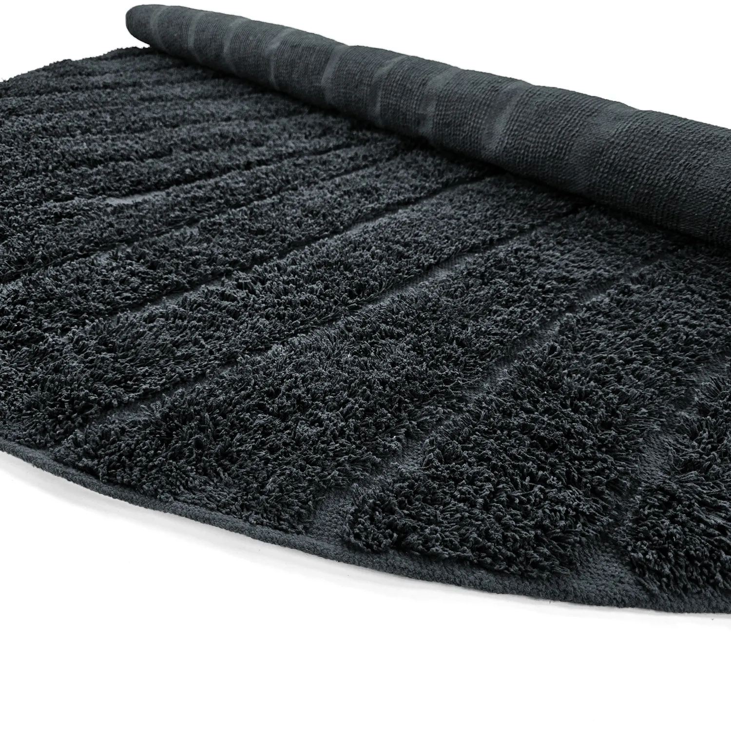 Alfombras redondeadas - Farley Natural Cotton Shaggy (negro)