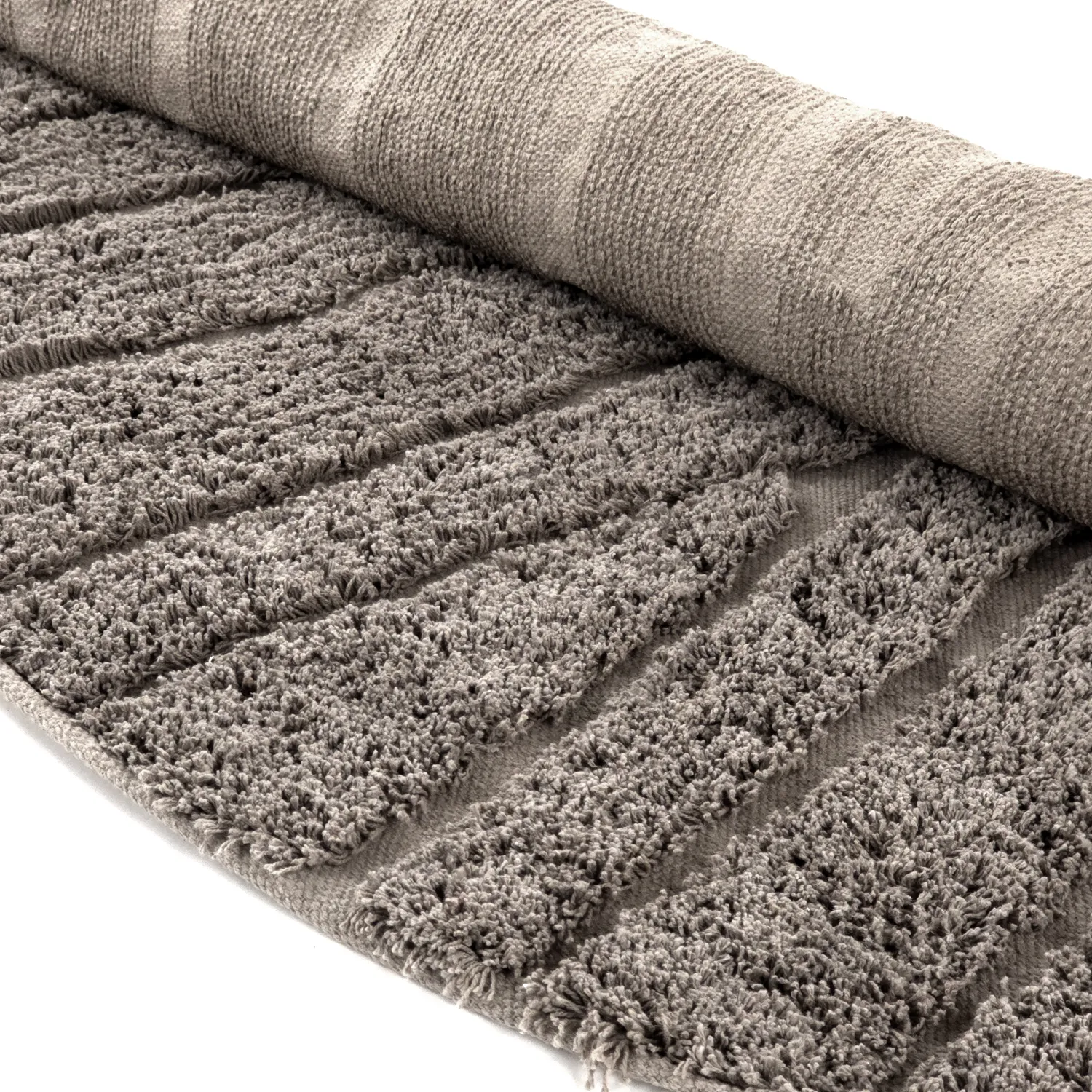Alfombras redondeadas - Farley Natural Cotton Shaggy (gris pardo)