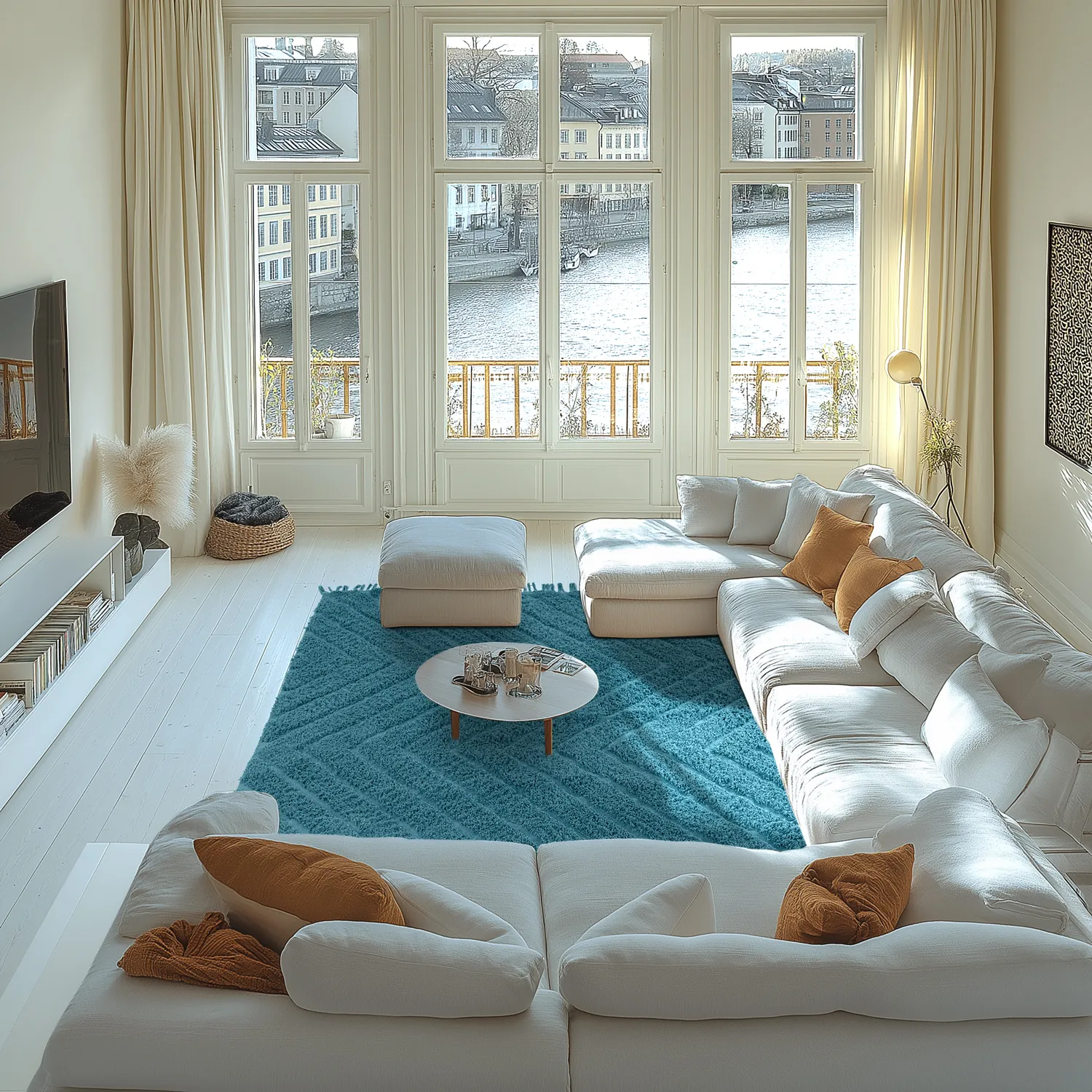 Alfombras de pelo largo - Farley Natural Cotton Shaggy (turquesa)