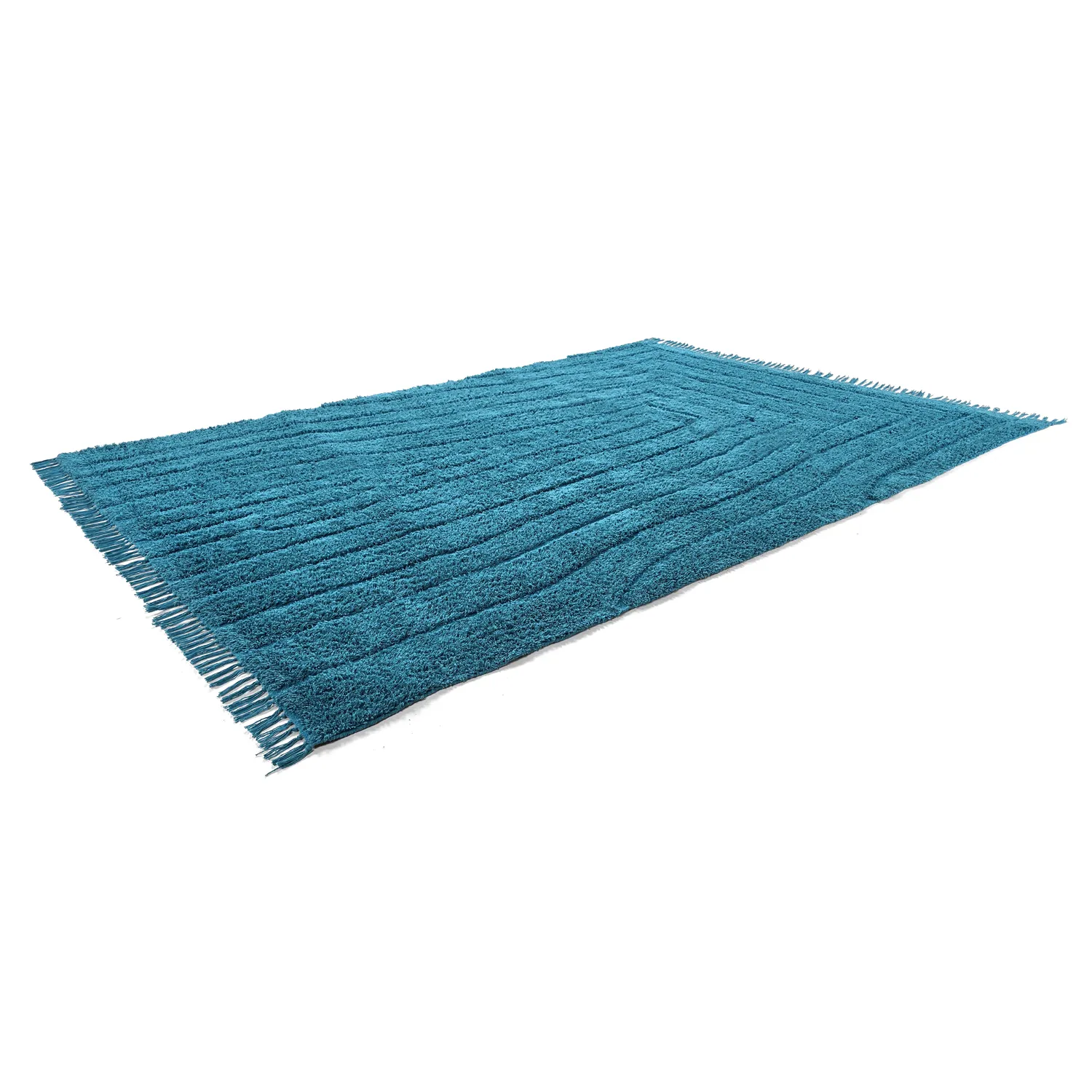 Alfombras de pelo largo - Farley Natural Cotton Shaggy (turquesa)