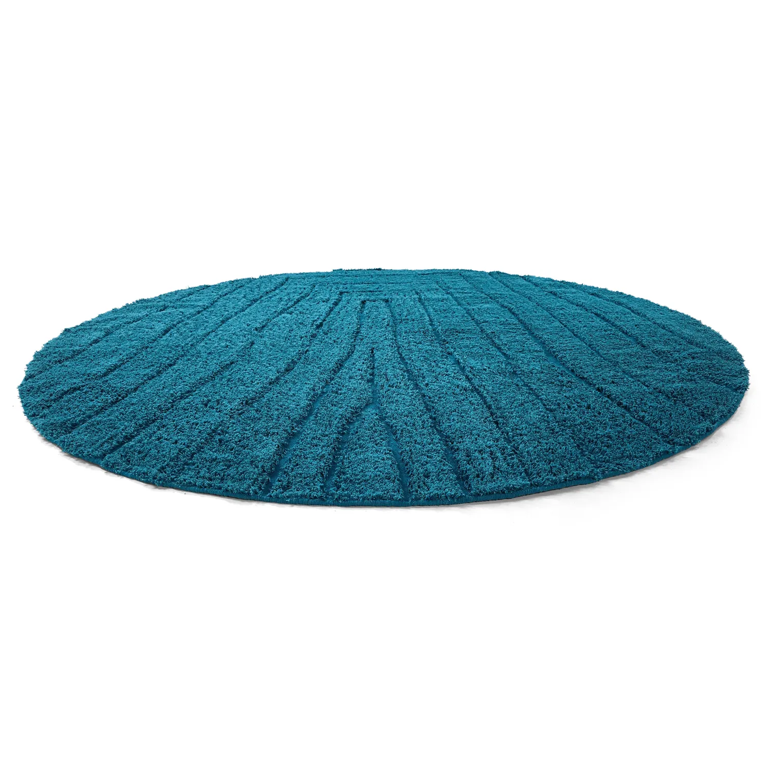 Alfombras redondeadas - Farley Natural Cotton Shaggy (turquesa)