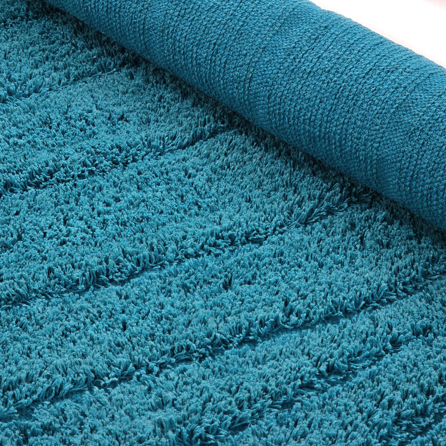 Alfombras redondeadas - Farley Natural Cotton Shaggy (turquesa)