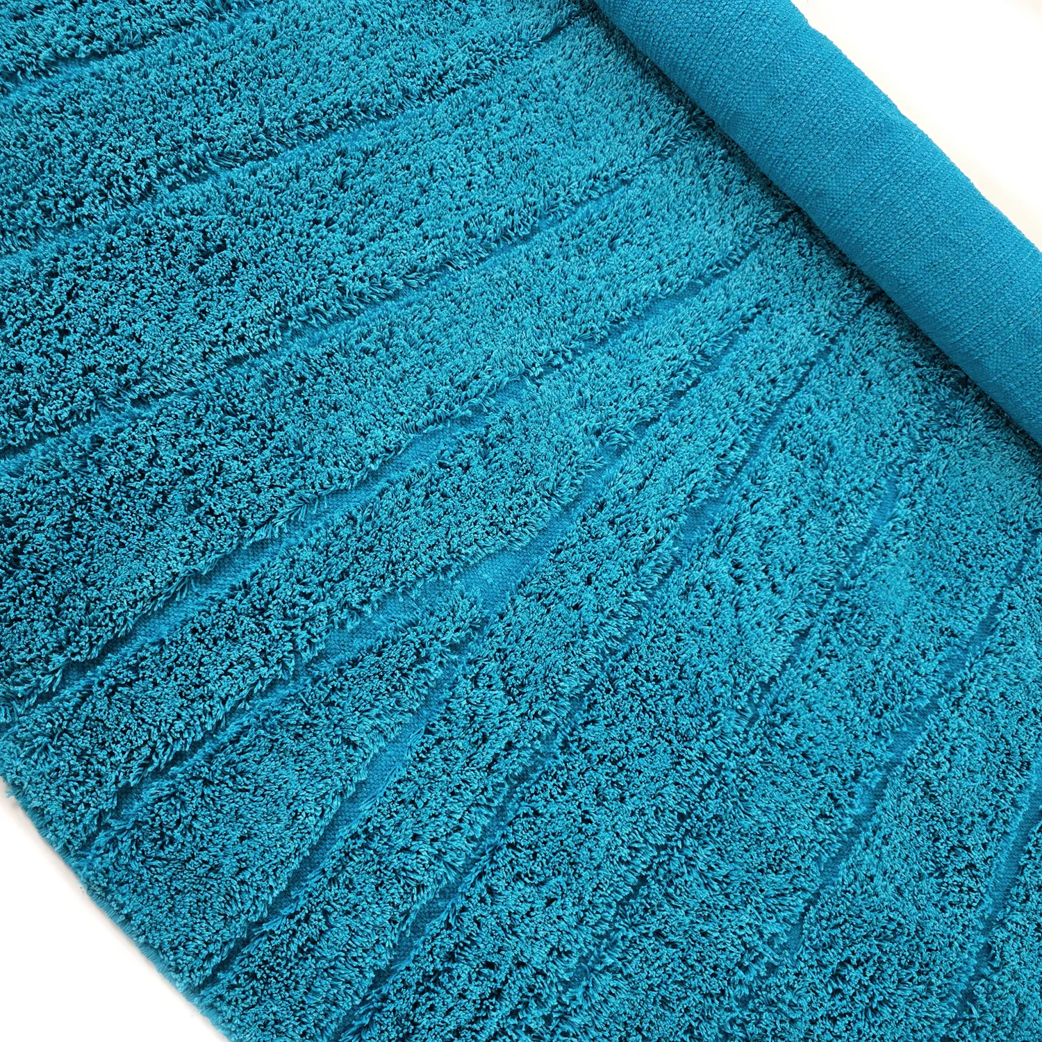 Alfombras redondeadas - Farley Natural Cotton Shaggy (turquesa)