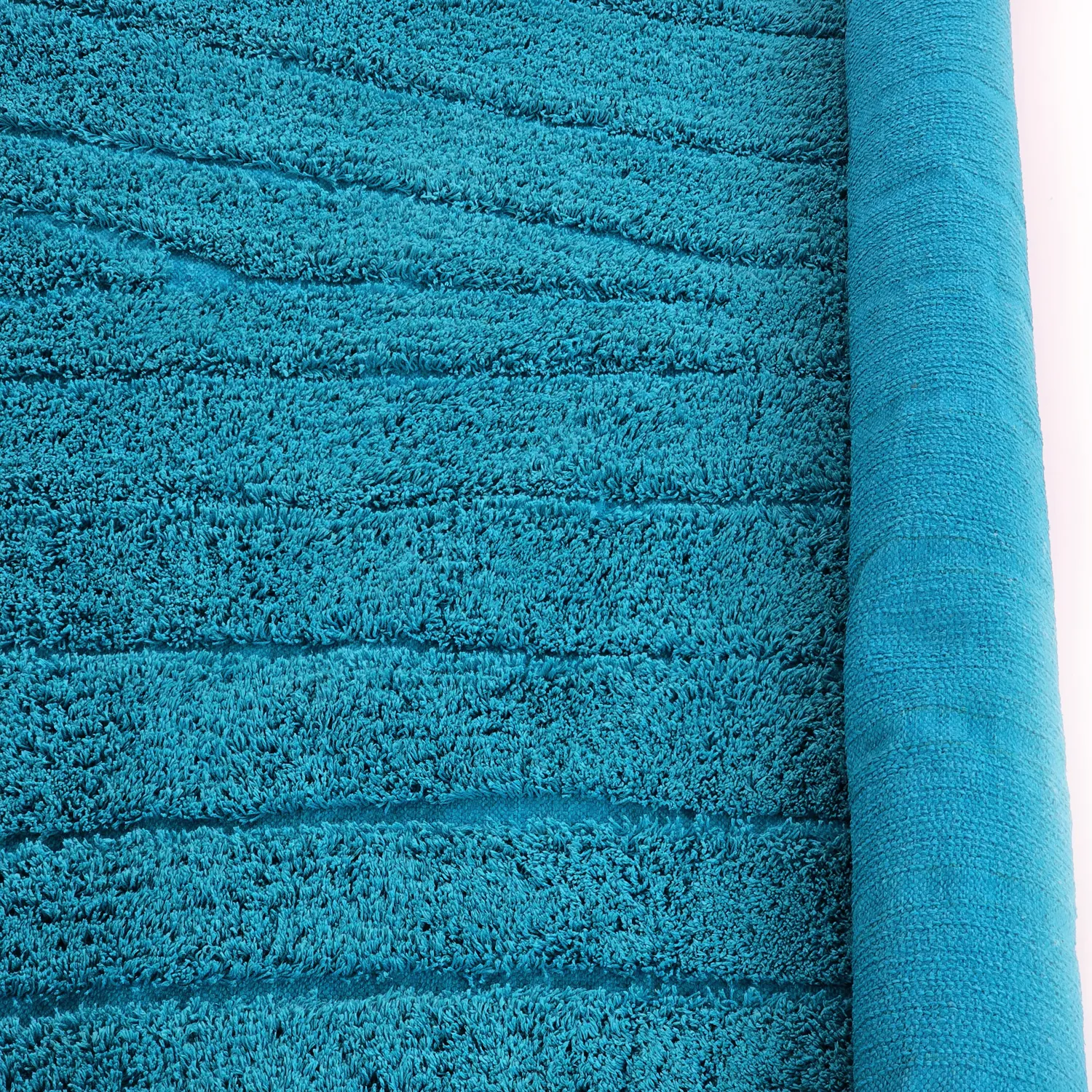 Alfombras redondeadas - Farley Natural Cotton Shaggy (turquesa)