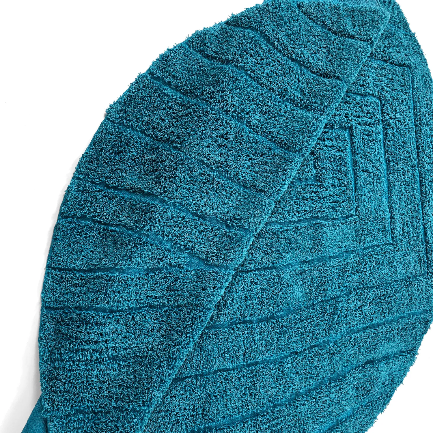 Alfombras redondeadas - Farley Natural Cotton Shaggy (turquesa)