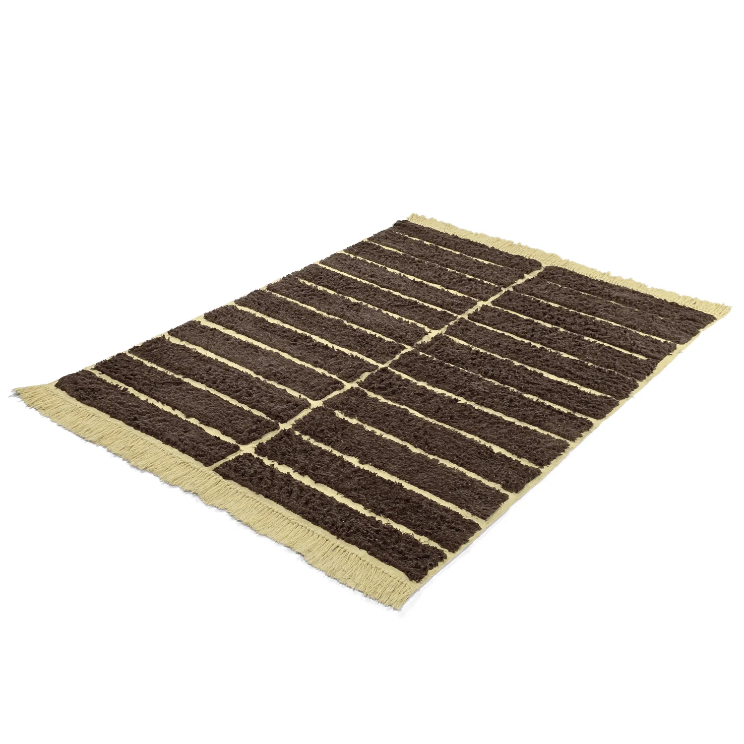 Alfombras de pelo largo - Ikara Natural Cotton Shaggy (marrón)