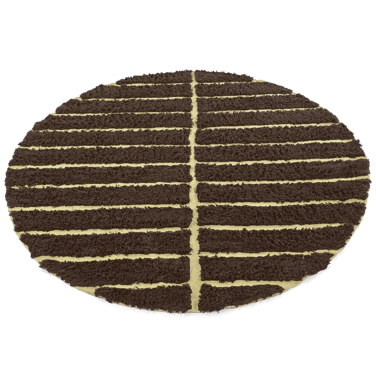 Alfombras redondeadas - Ikara Natural Cotton Shaggy (marrón)