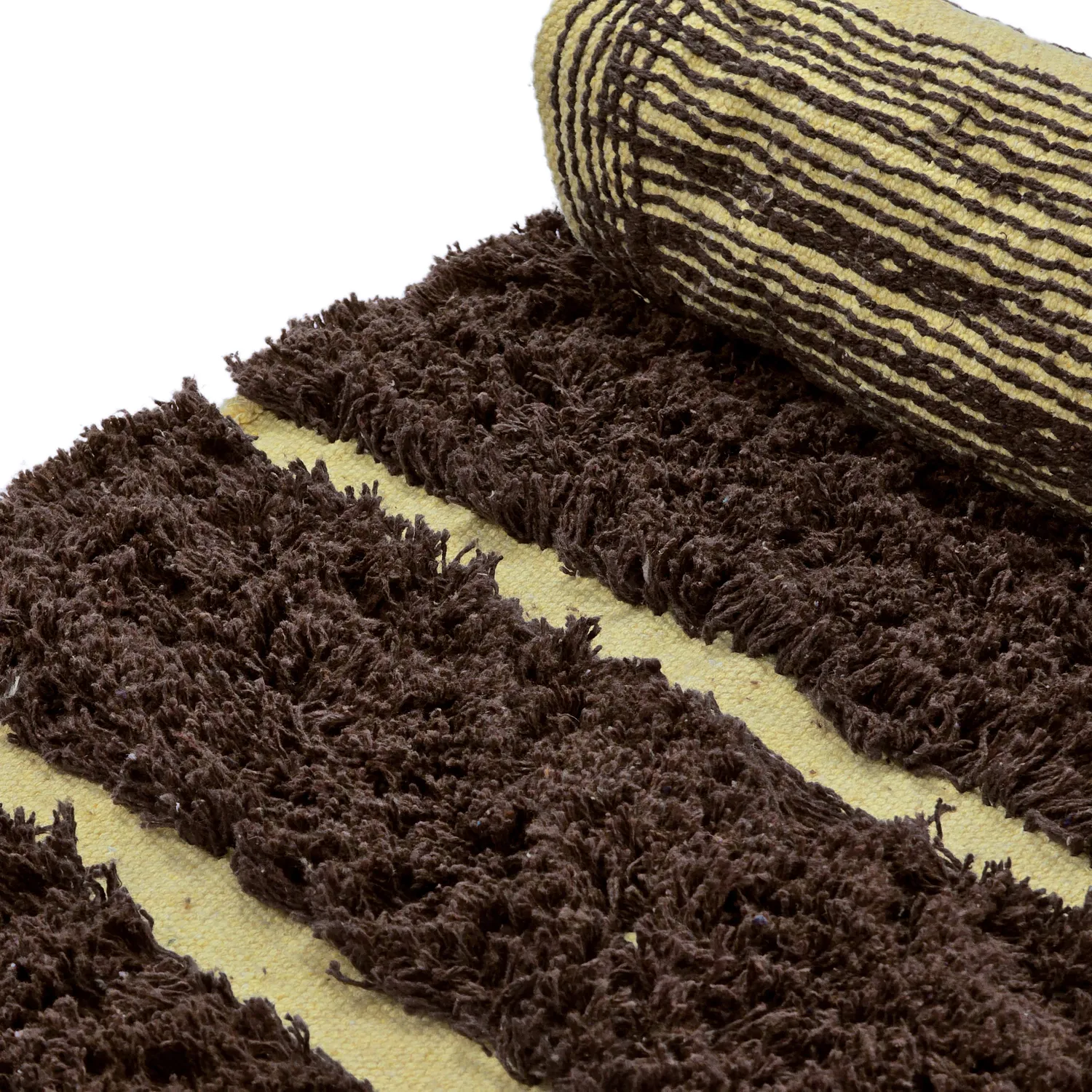 Alfombras redondeadas - Ikara Natural Cotton Shaggy (marrón)