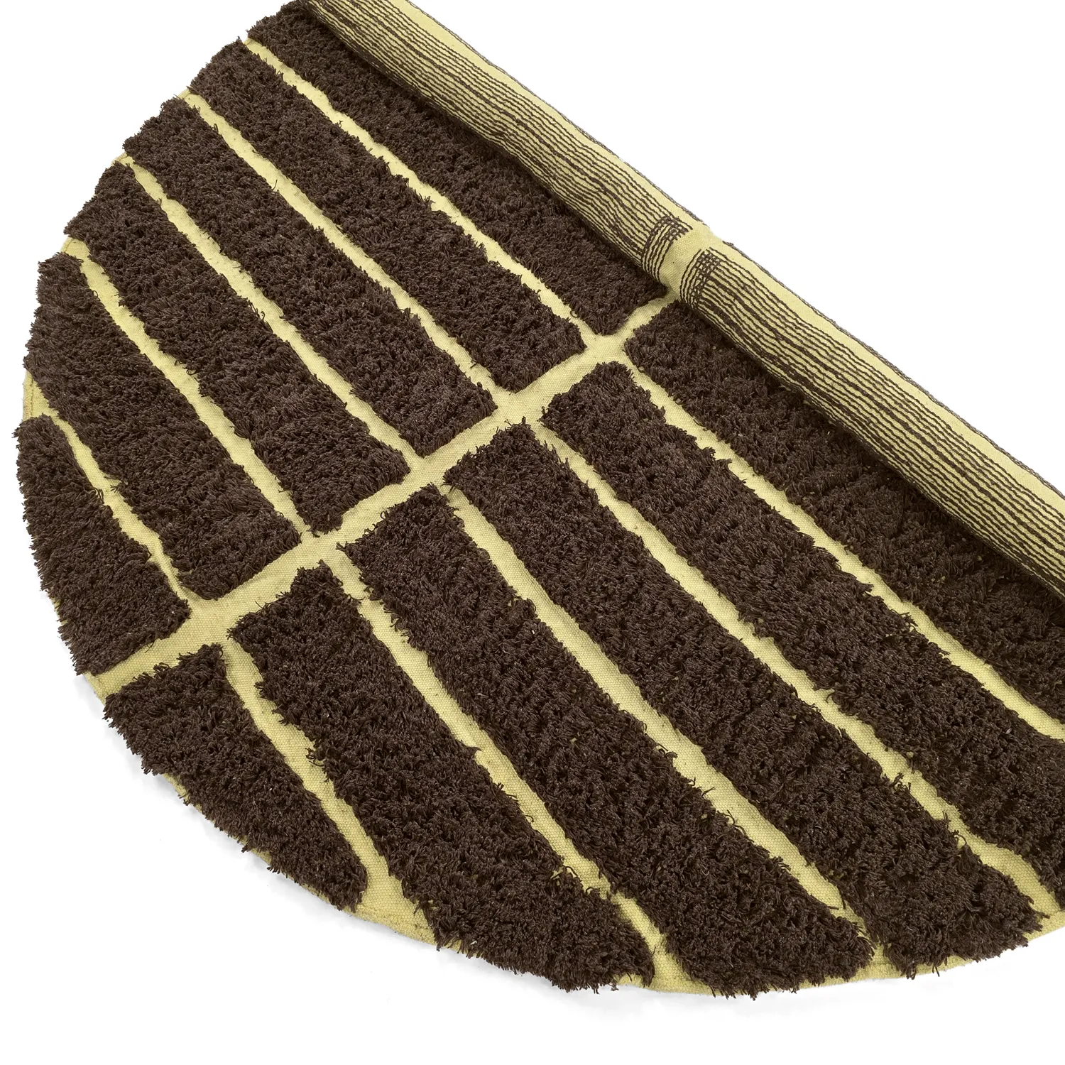 Alfombras redondeadas - Ikara Natural Cotton Shaggy (marrón)
