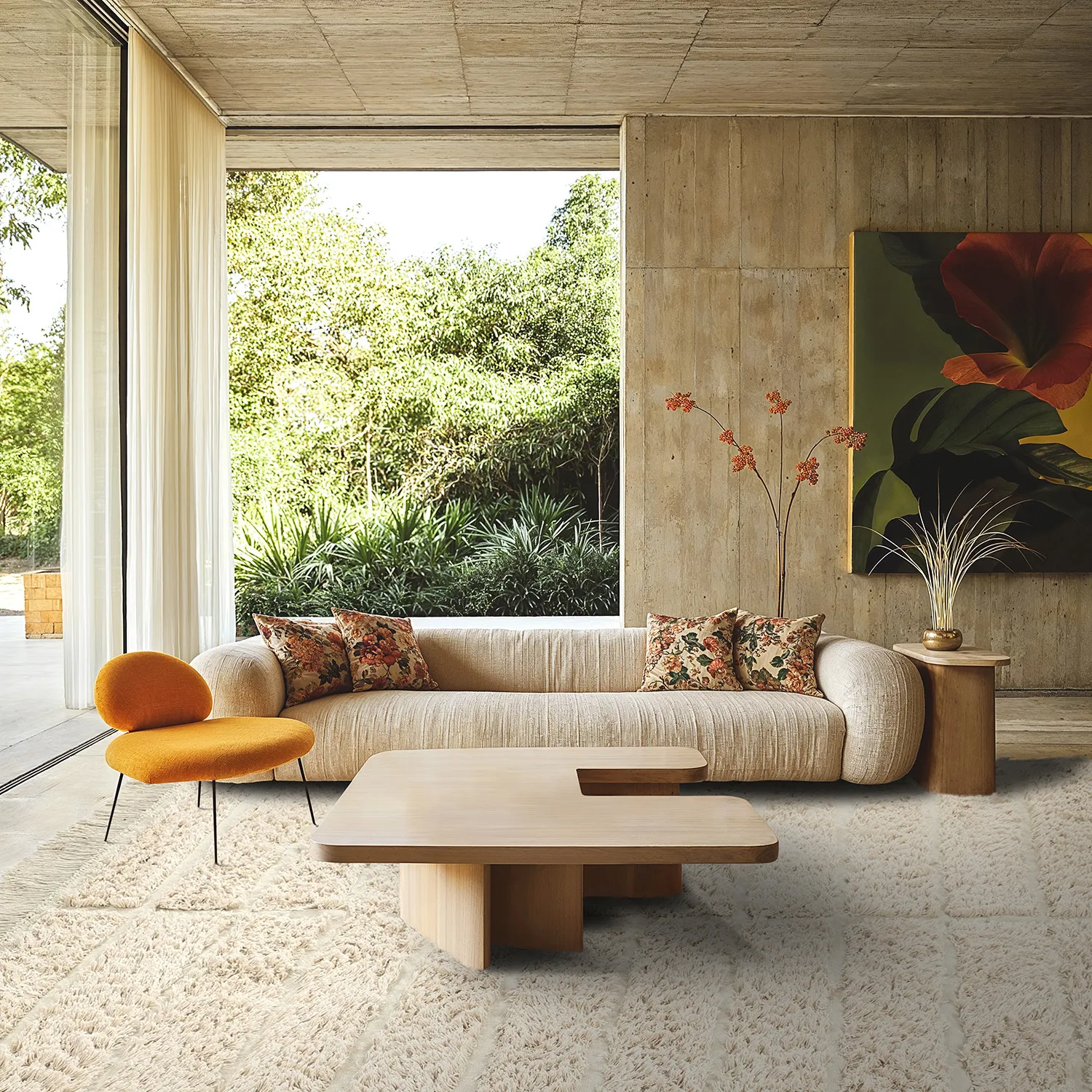 Alfombras de pelo largo - Ikara Natural Cotton Shaggy (crema)