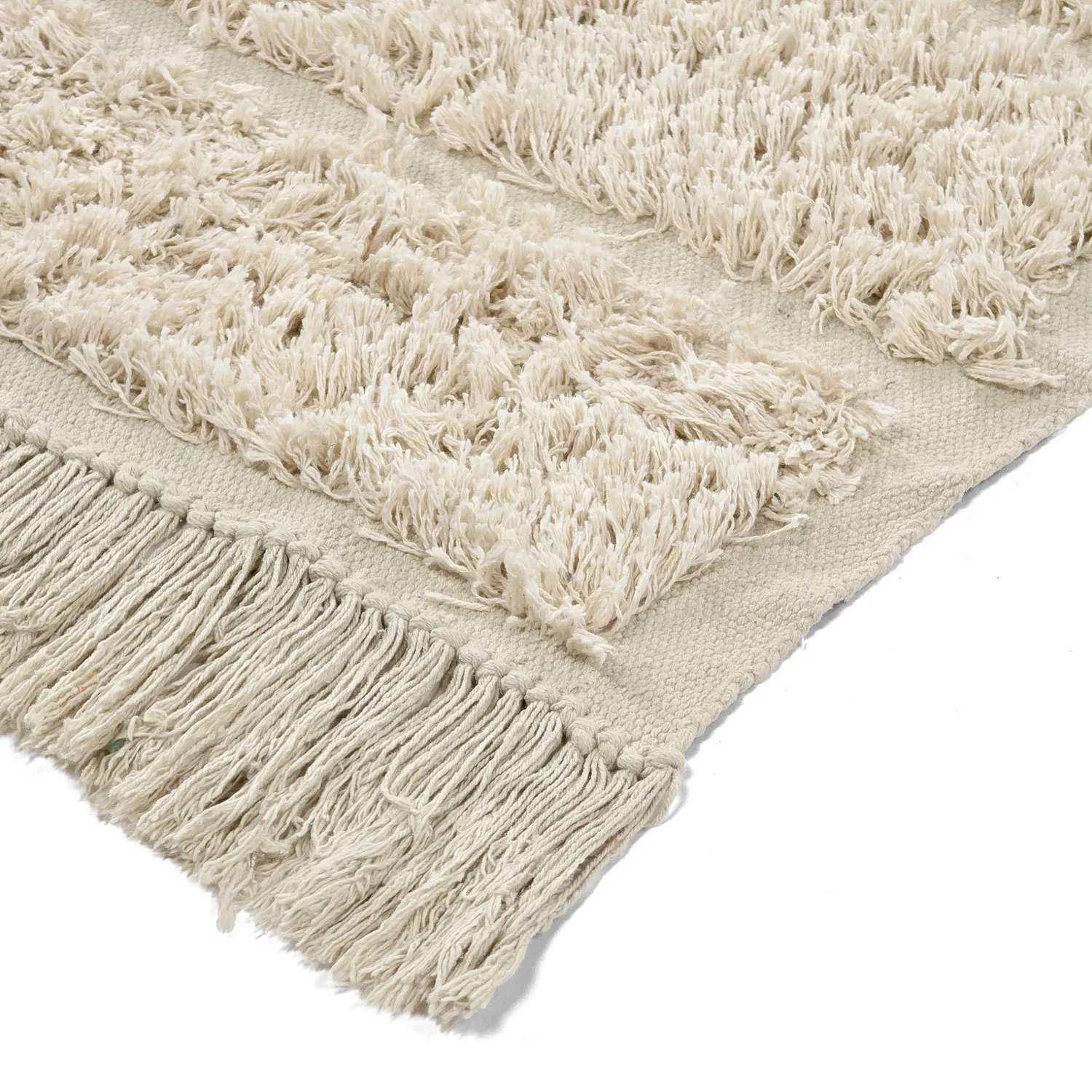 Alfombras de pelo largo - Ikara Natural Cotton Shaggy (crema)