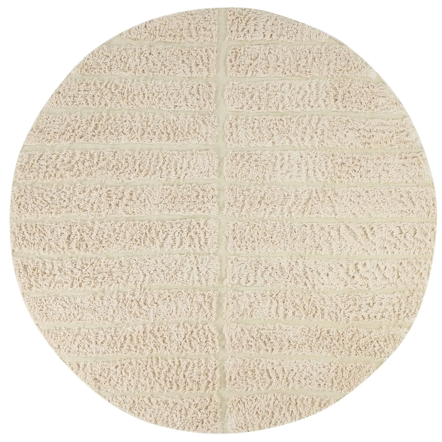 Alfombras redondeadas - Ikara Natural Cotton Shaggy (crema)