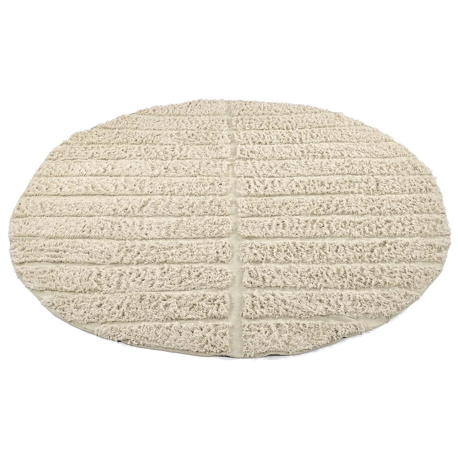 Alfombras redondeadas - Ikara Natural Cotton Shaggy (crema)