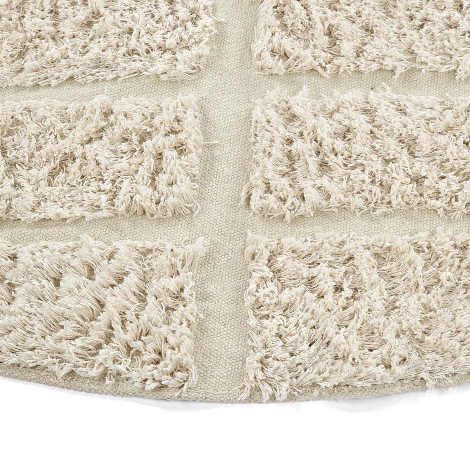 Alfombras redondeadas - Ikara Natural Cotton Shaggy (crema)