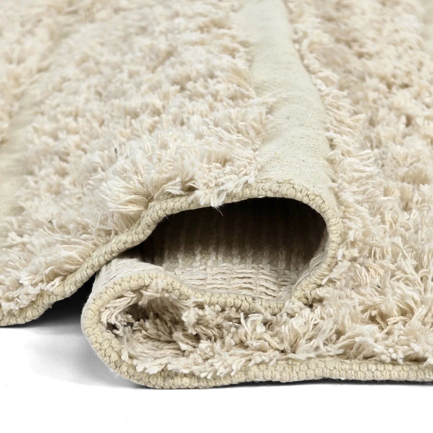 Alfombras redondeadas - Ikara Natural Cotton Shaggy (crema)